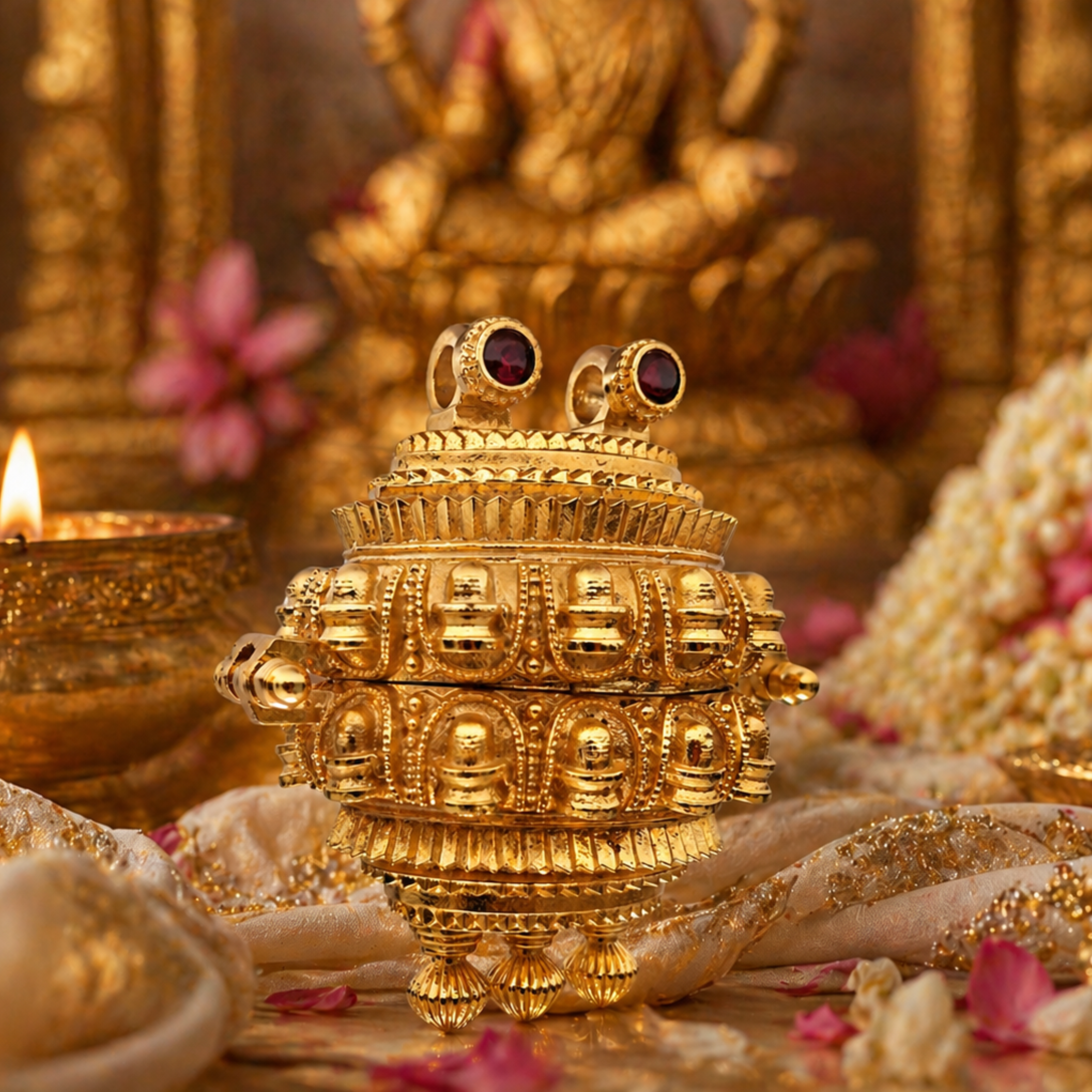 24 Sivalingam Embossed Oval Sacred Box