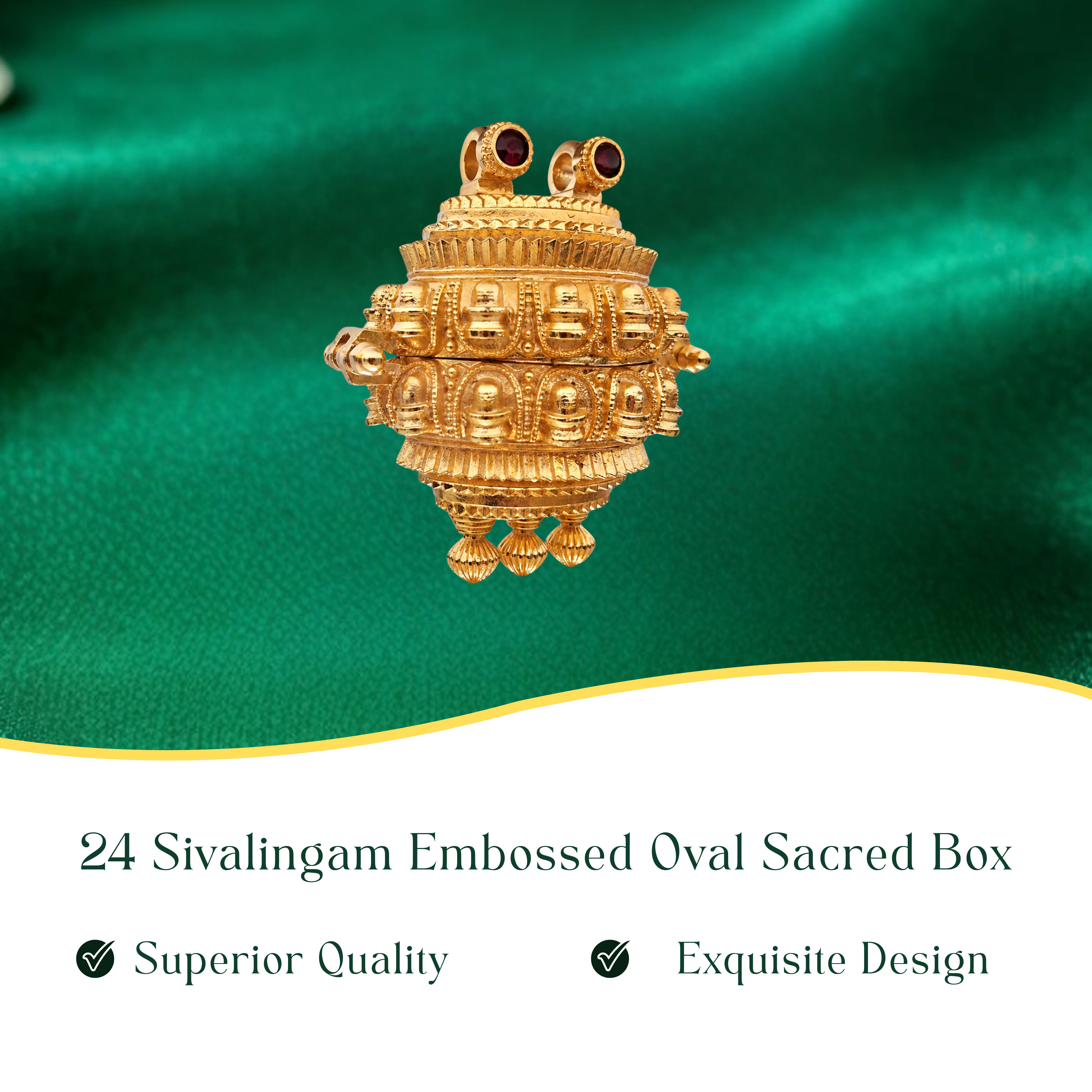 24 Sivalingam Embossed Oval Sacred Box