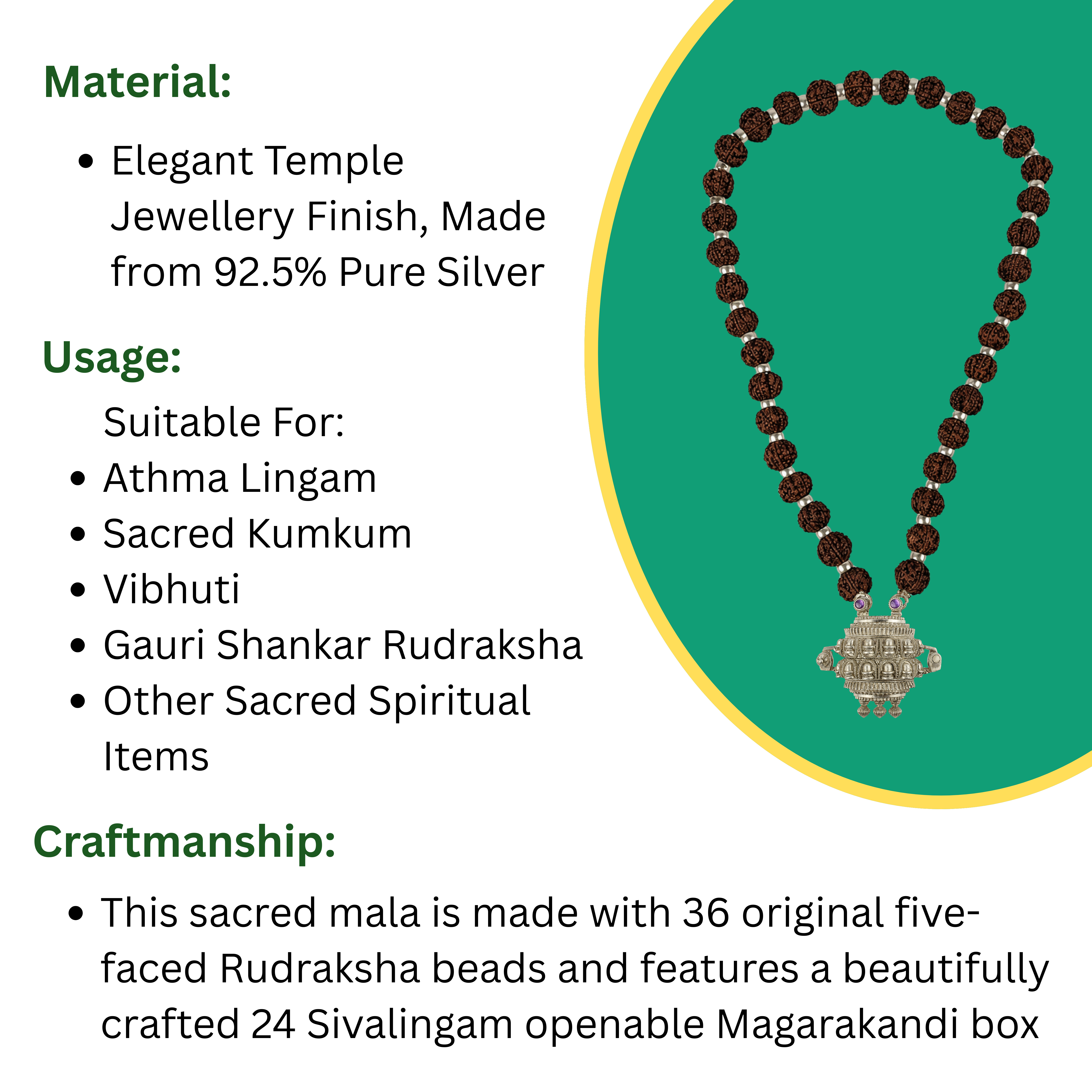 24 Sivalingam Sacred Magarakandi Box