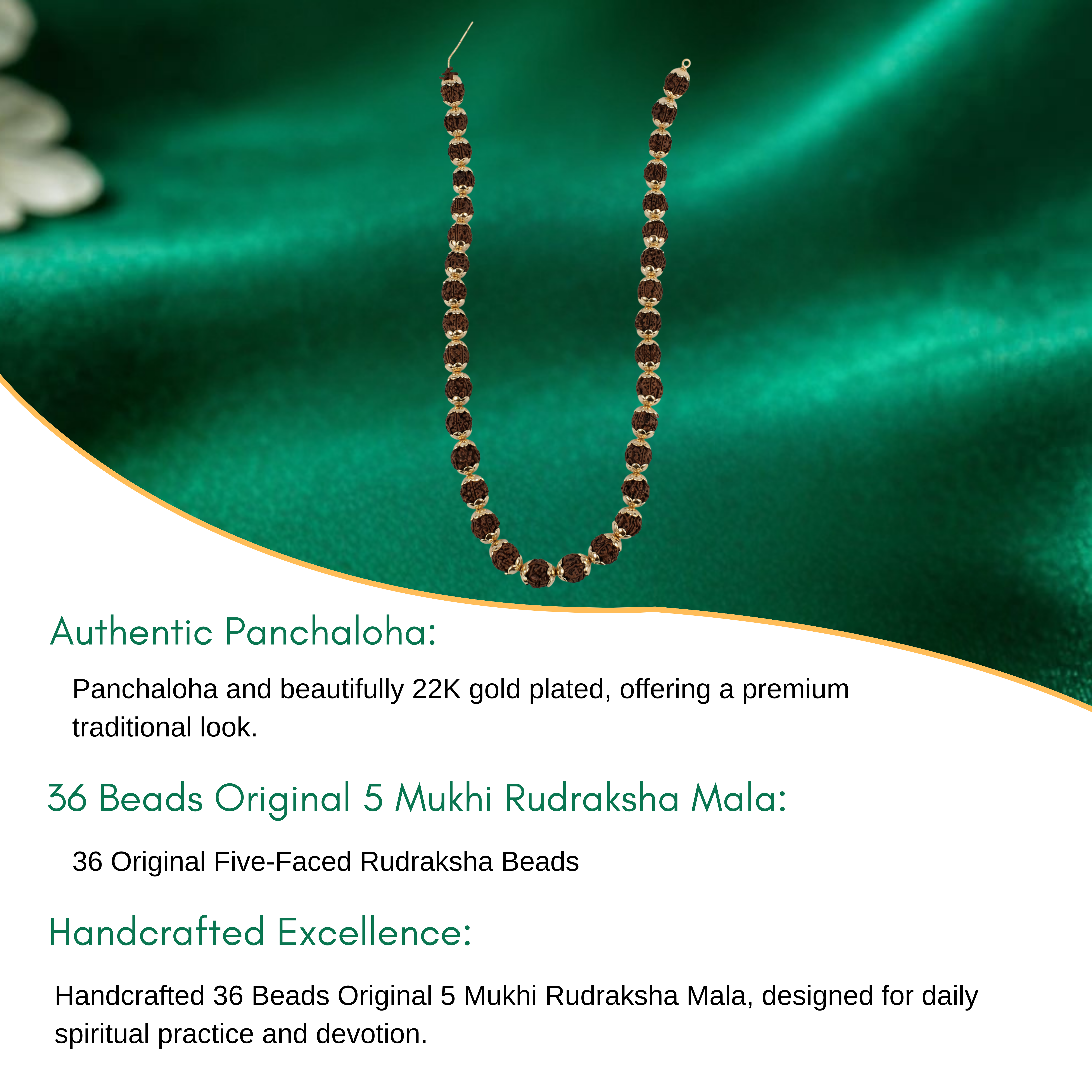 36 Beads Original 5 Mukhi Rudhraksha Maala
