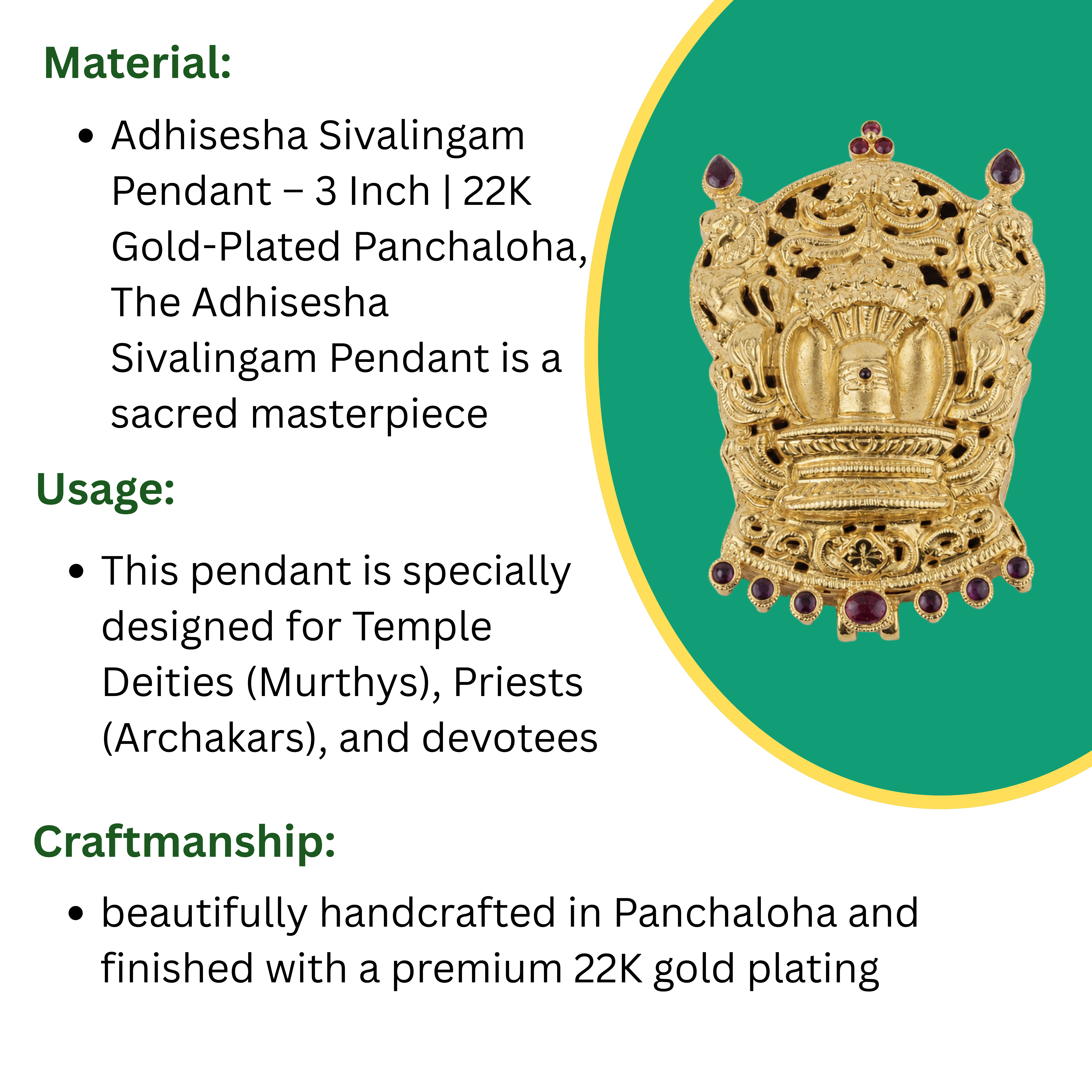 Aadhisesha Sivalingam Pendant