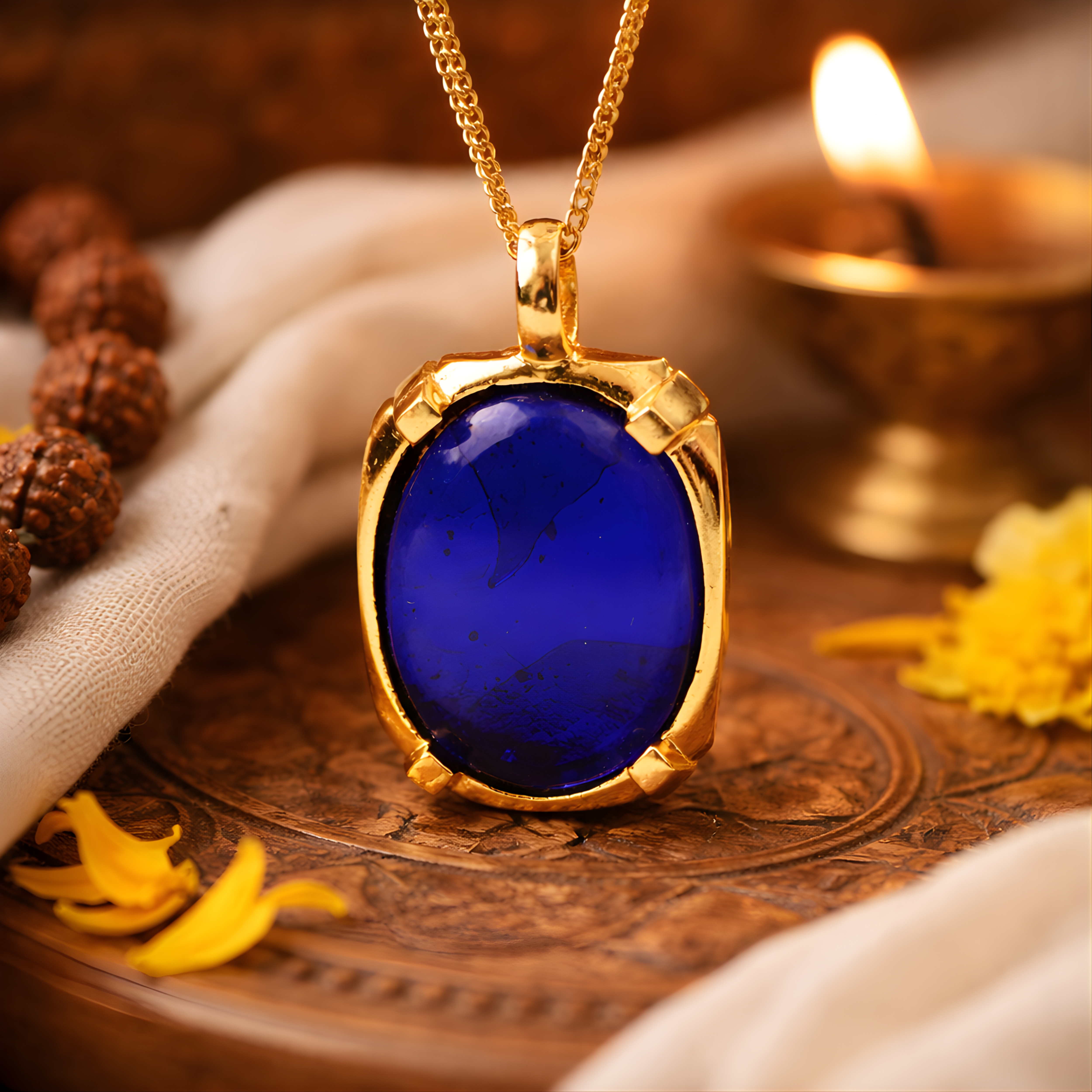 Oval Blue Stone Pendant