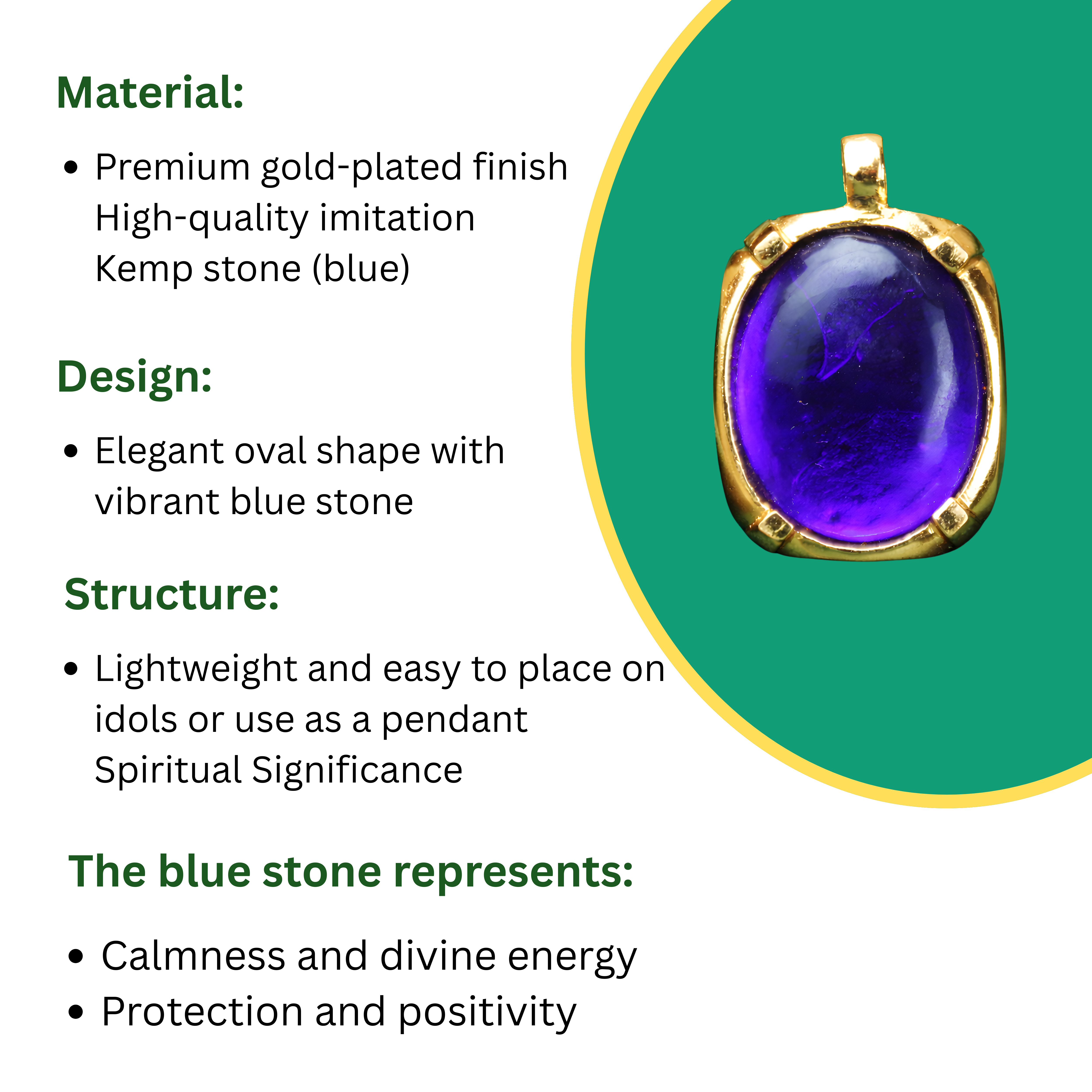 Oval Blue Stone Pendant