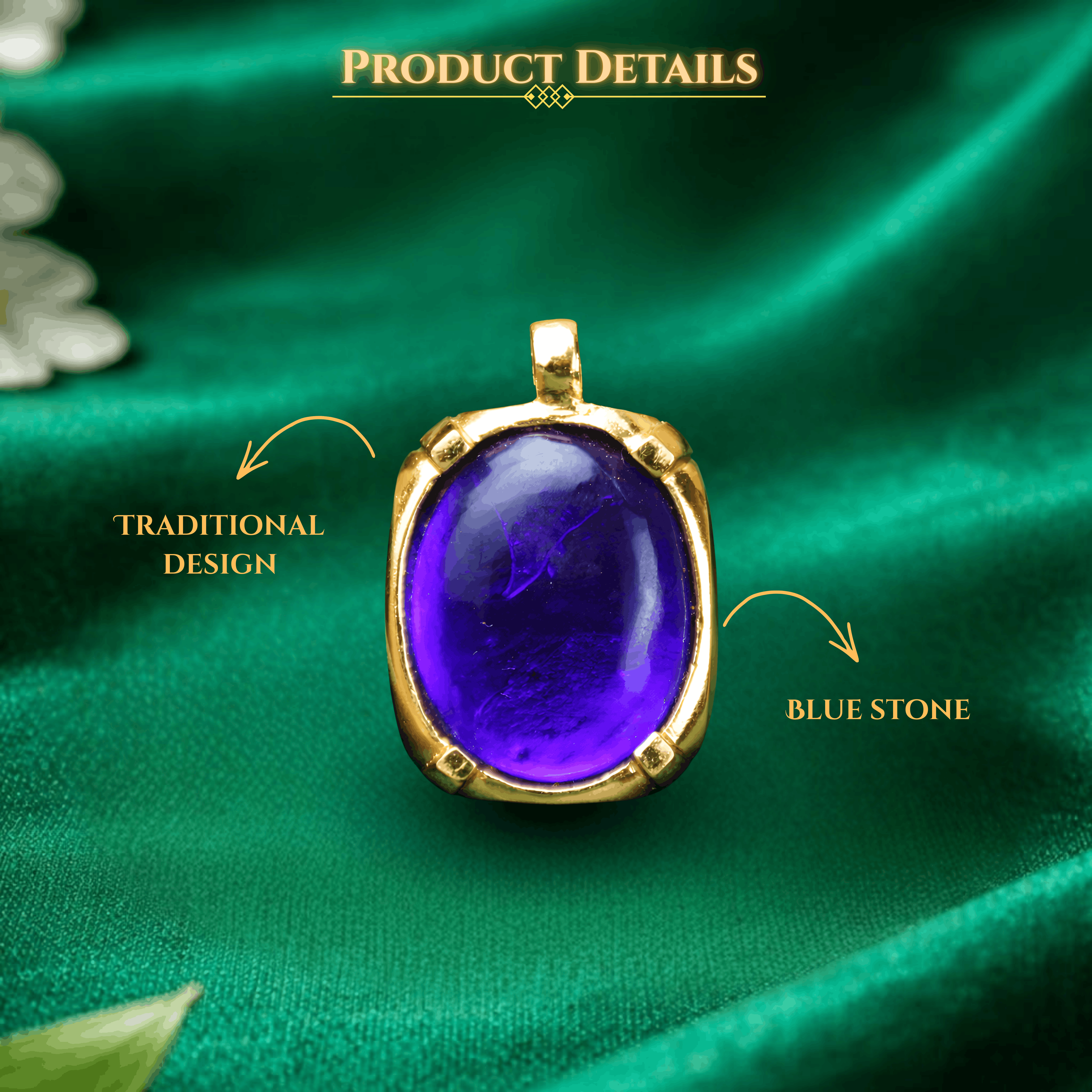 Oval Blue Stone Pendant