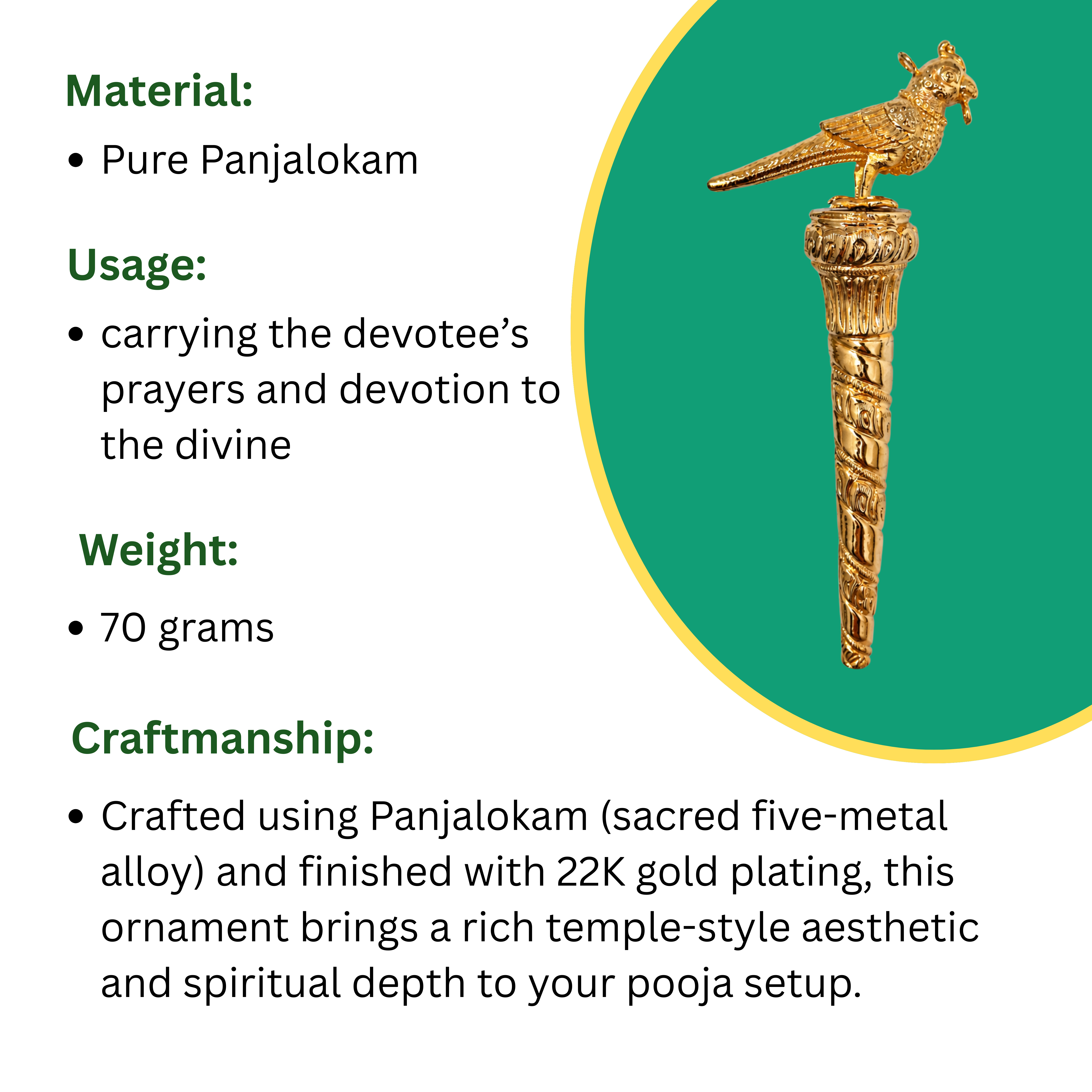 Aandaal Parrot (Kili) With Sengol