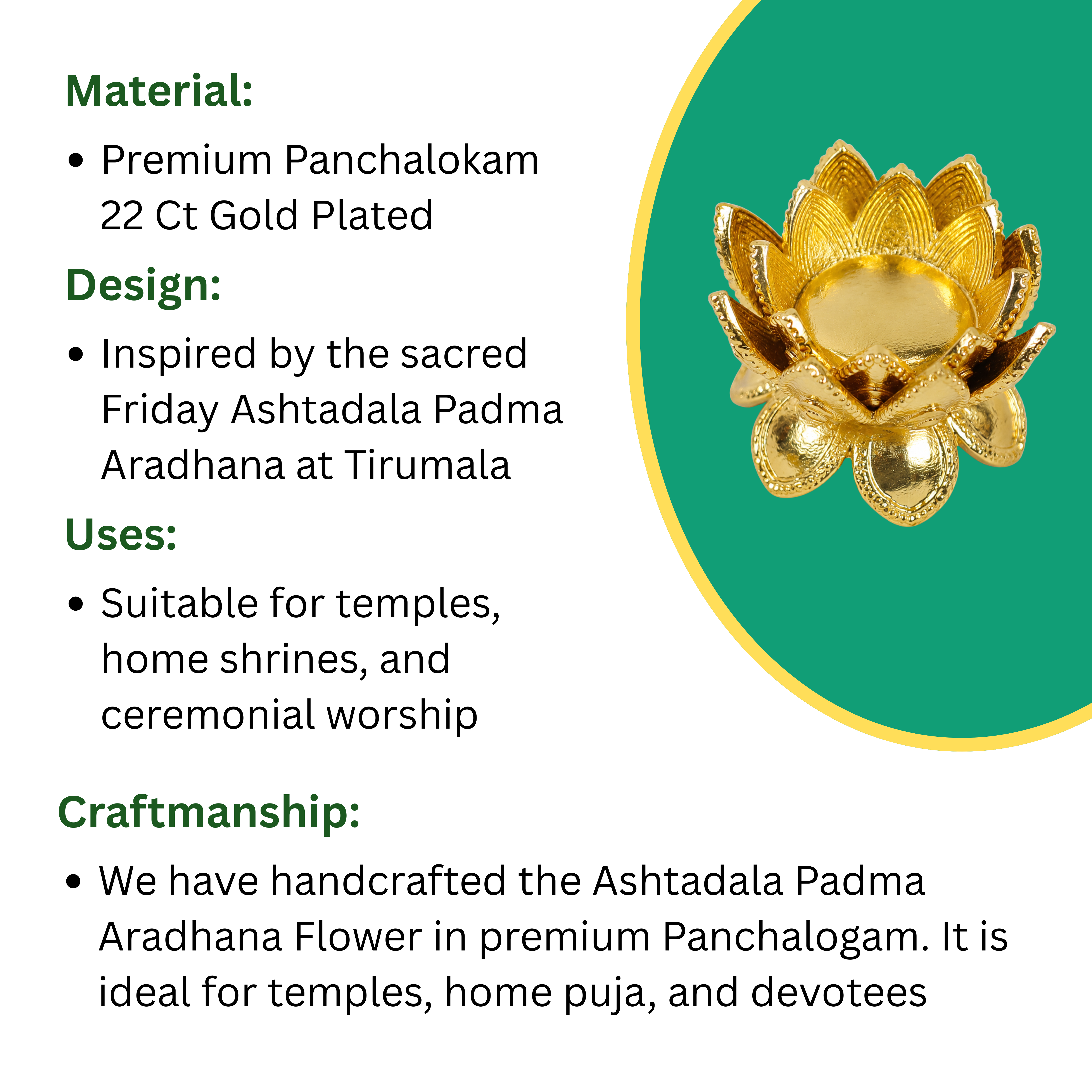 Ashtadala Padma Aradhana Flower Set For Lord Srinivasa Perumal