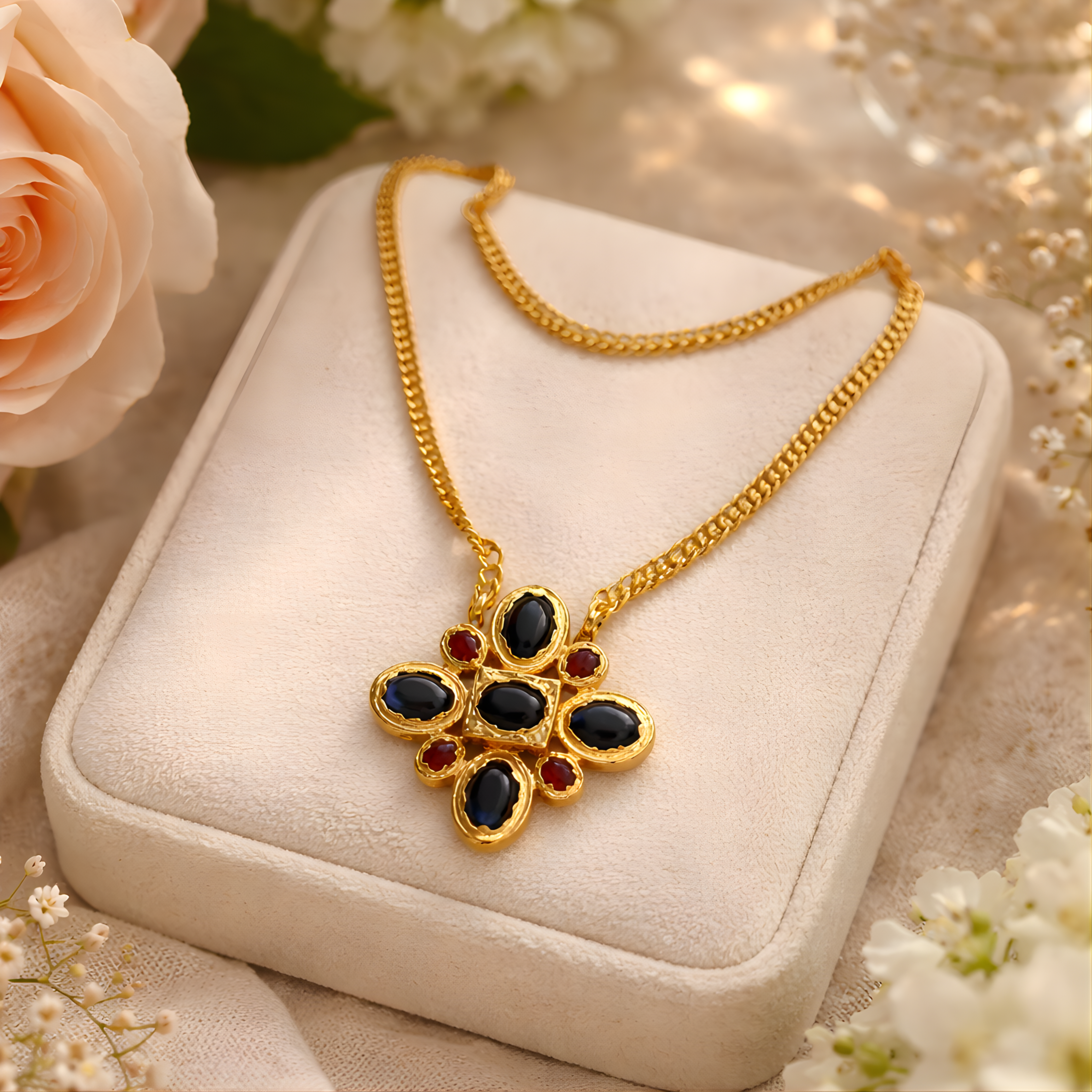 Neela Nayakam (Kousthubam Pendant) With Chain