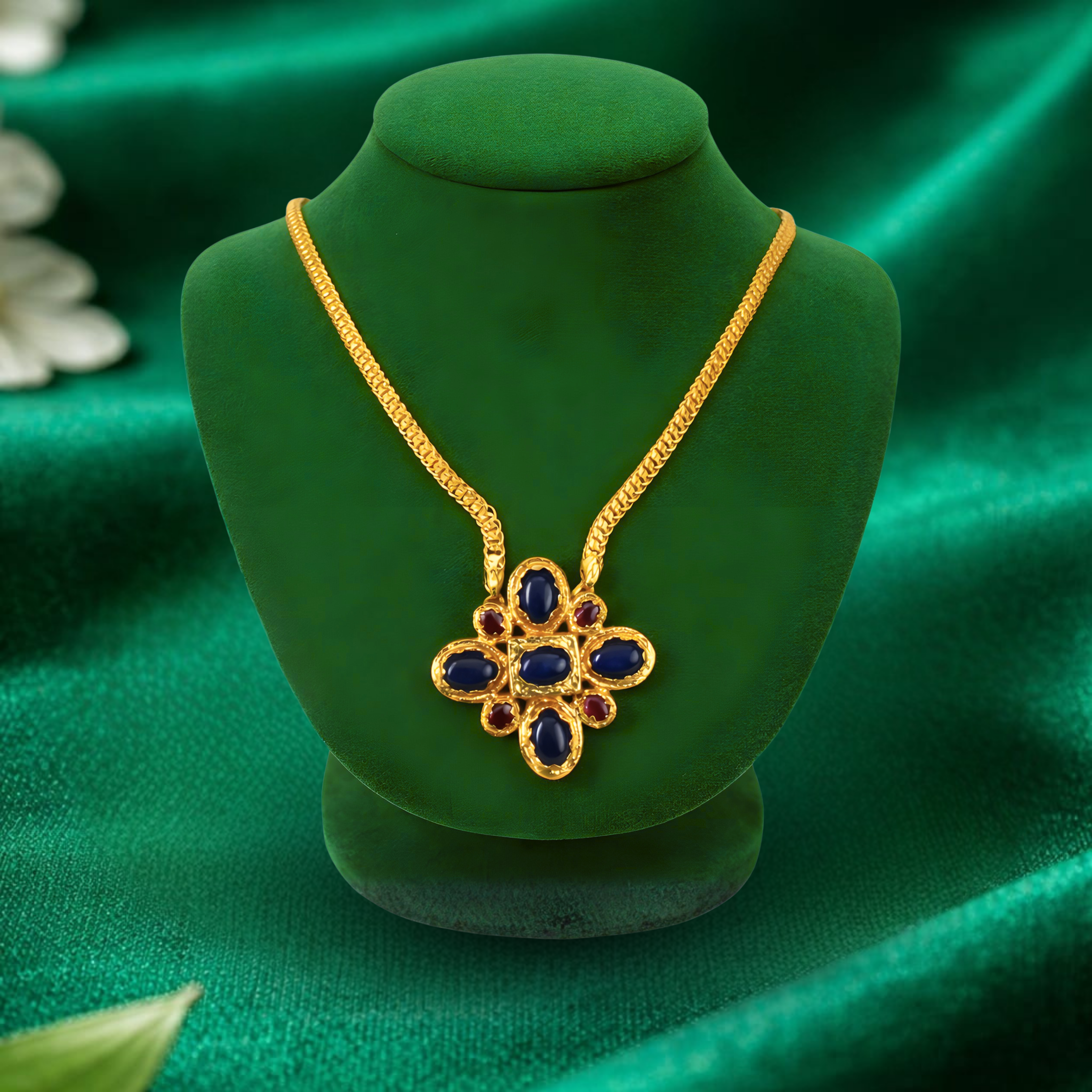 Neela Nayakam (Kousthubam Pendant) With Chain