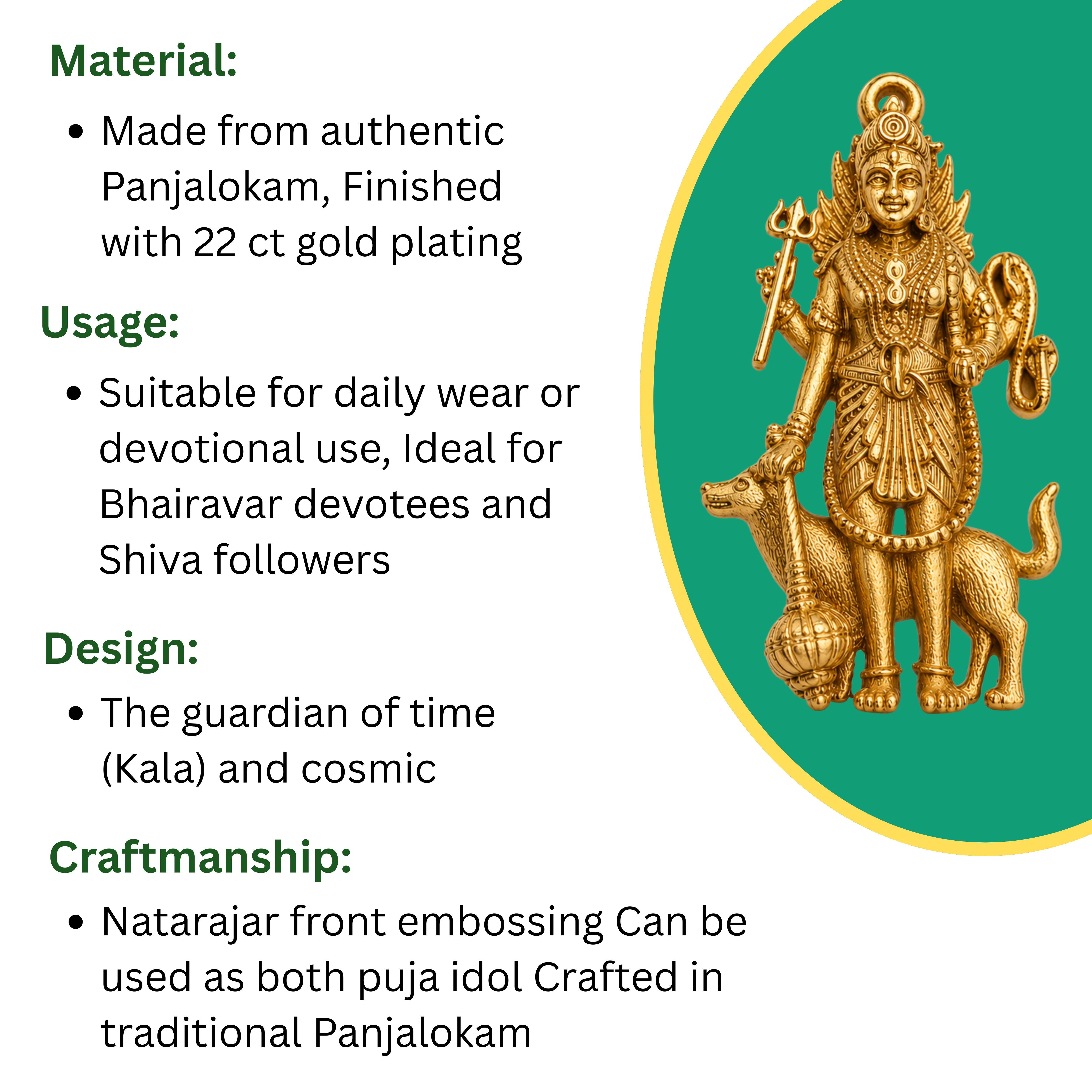 Kaala Bhairavar Pendant