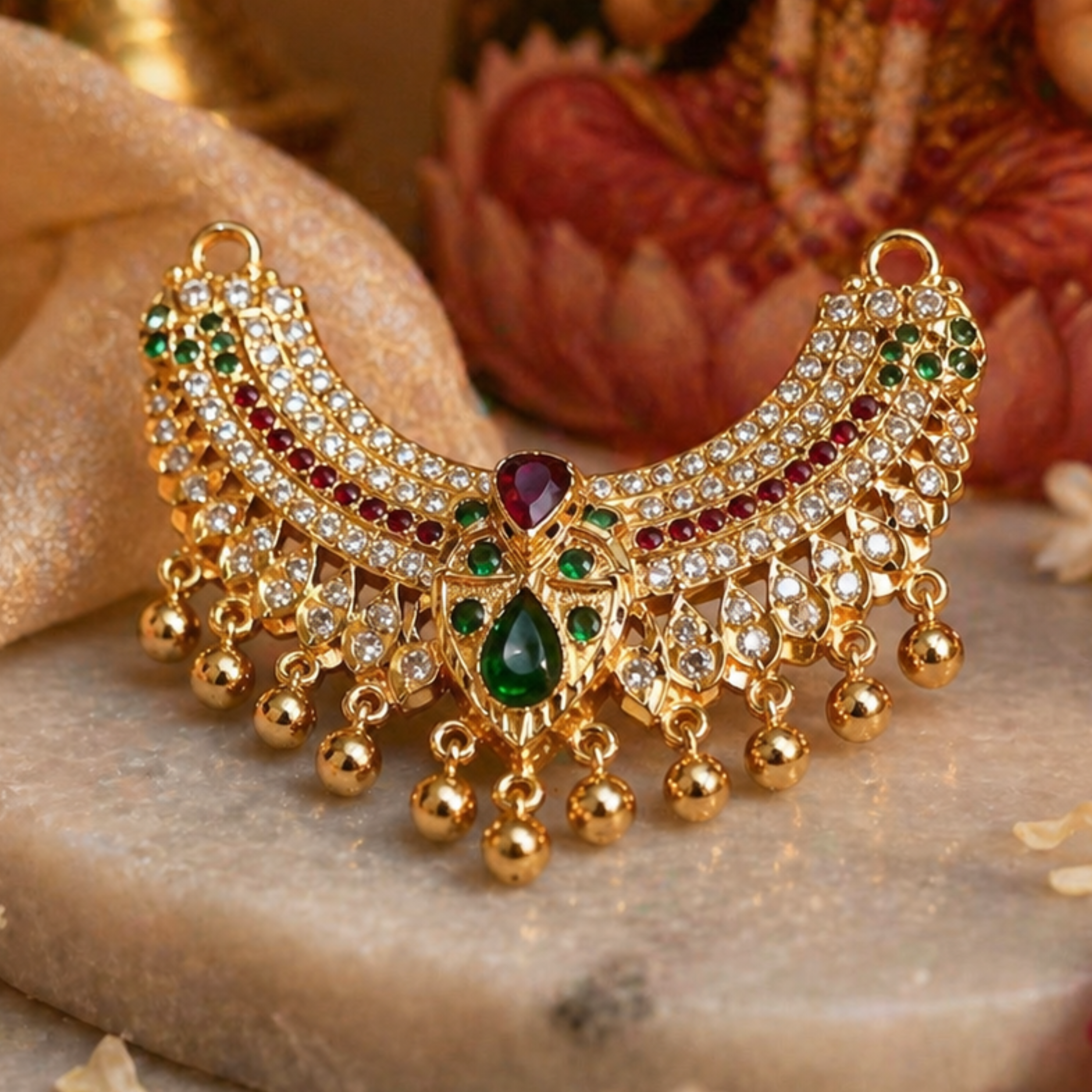 Kandabaranam (Sacred Necklace) With Stone
