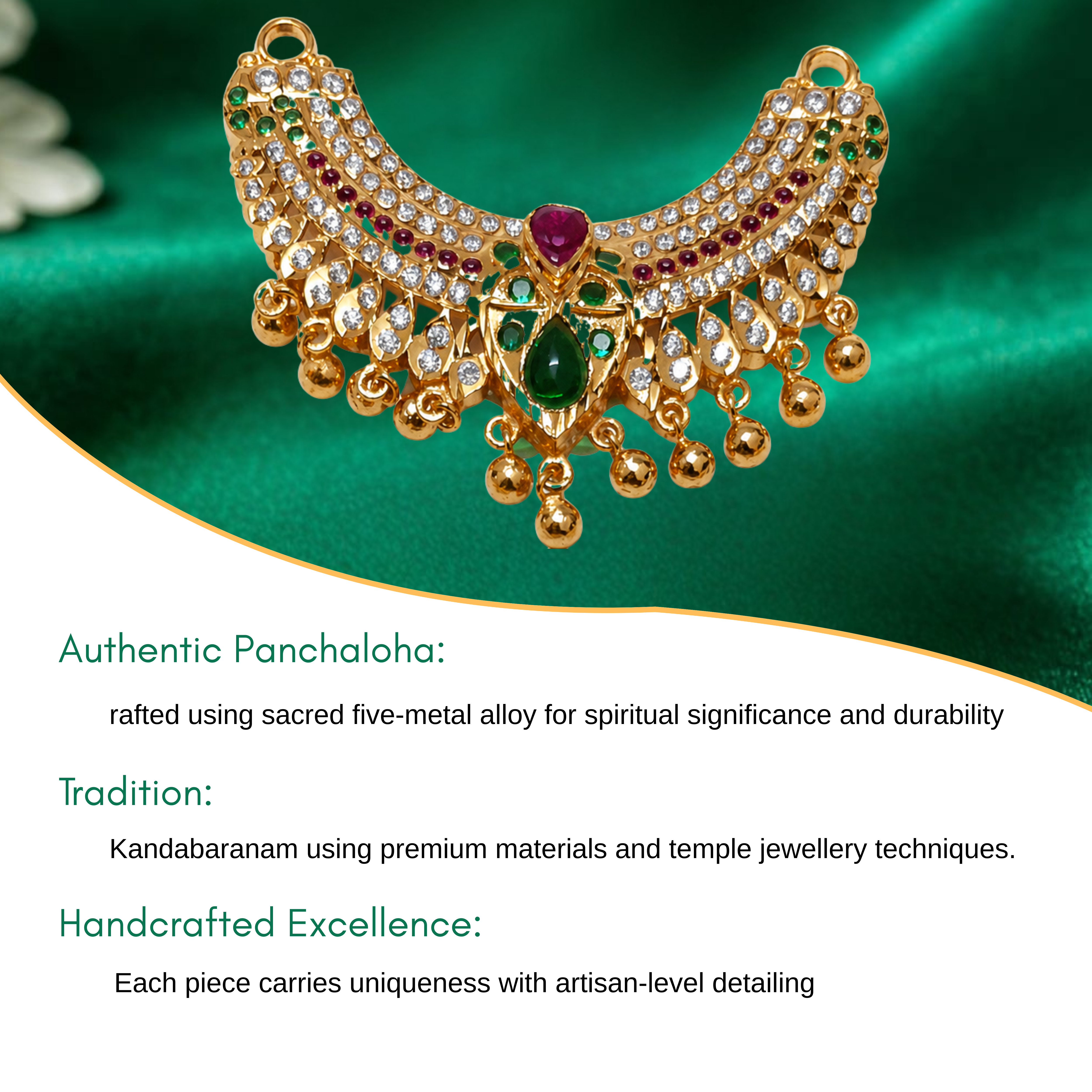 Kandabaranam (Sacred Necklace) With Stone