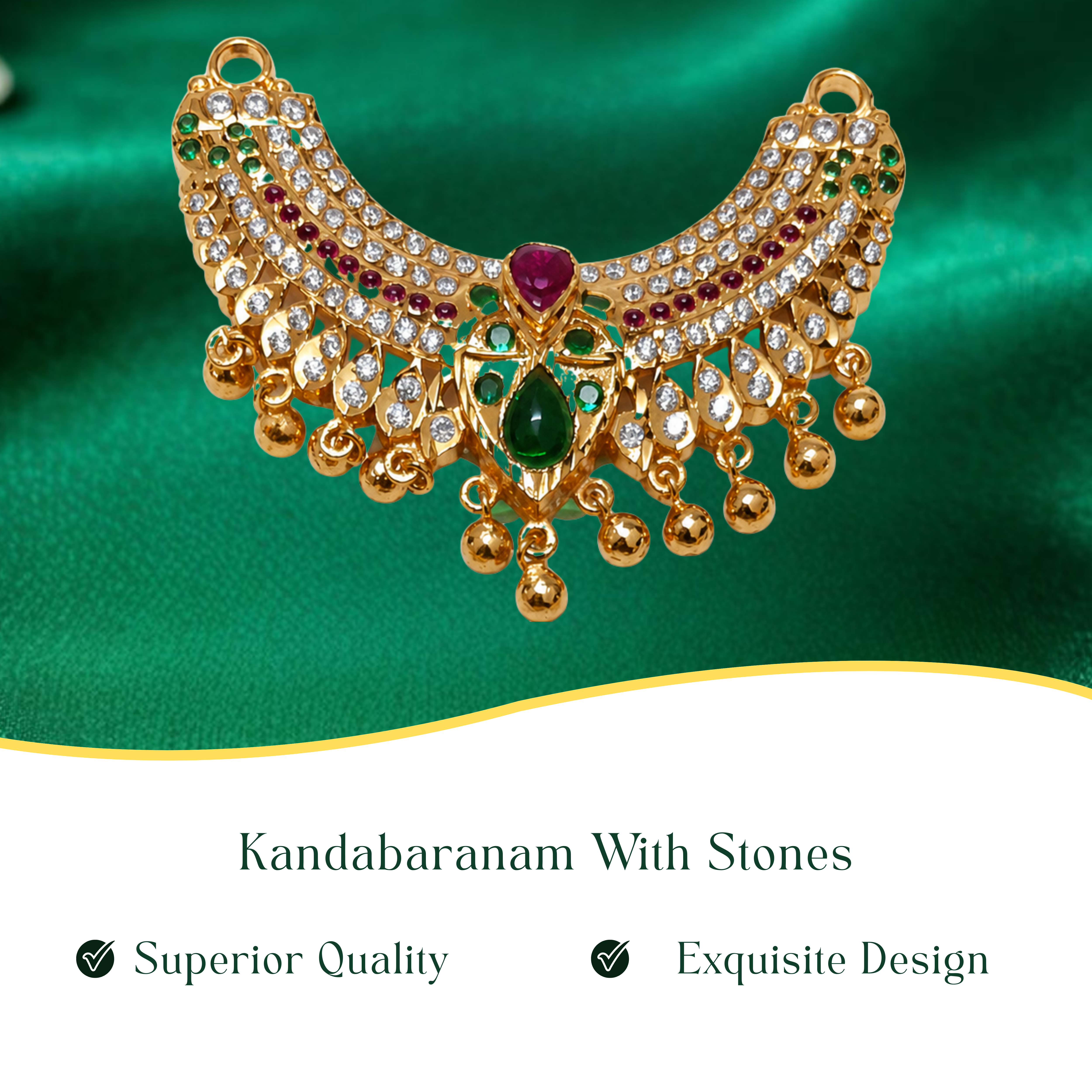 Kandabaranam (Sacred Necklace) With Stone