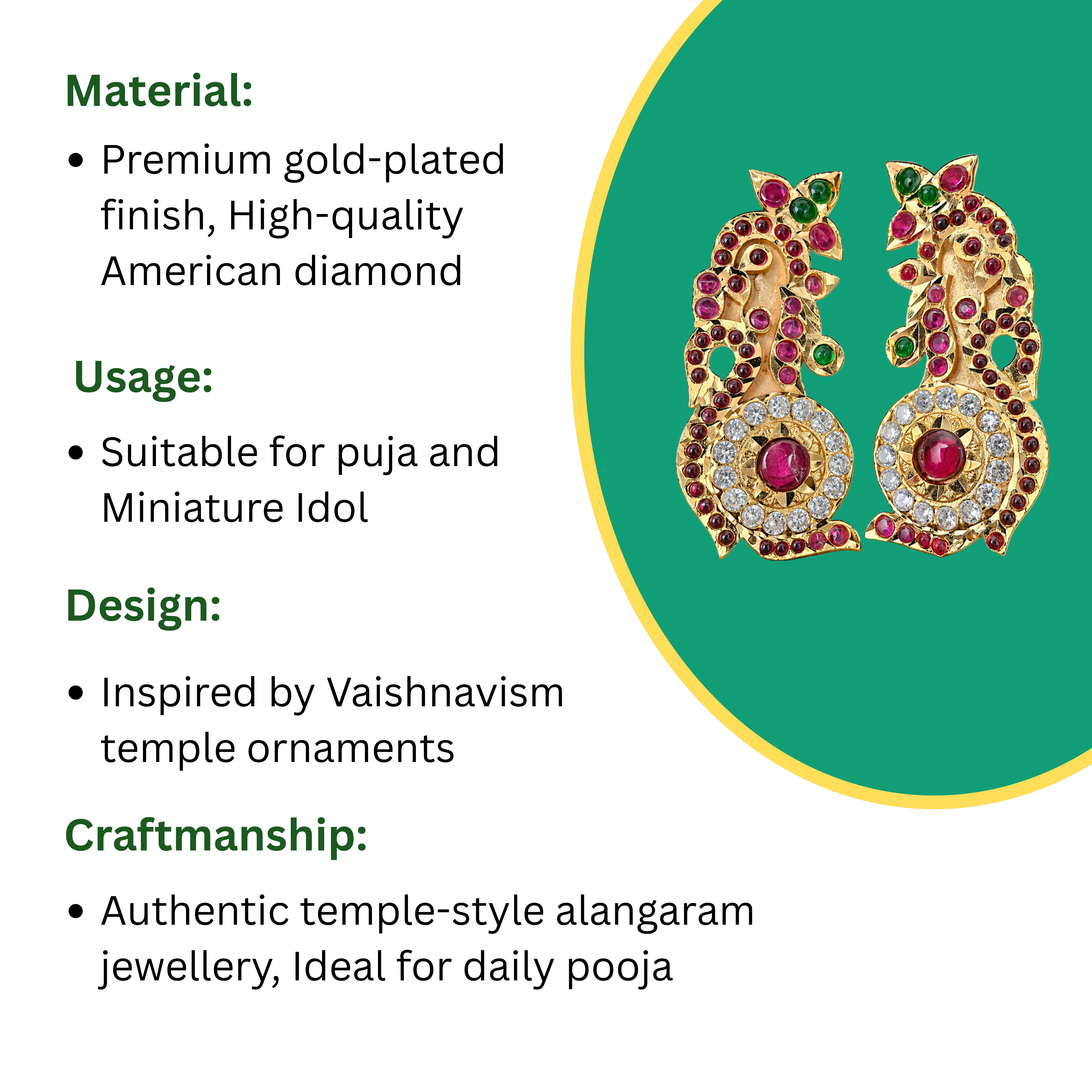 Karnapathram (Ear Ring) Parrot Design