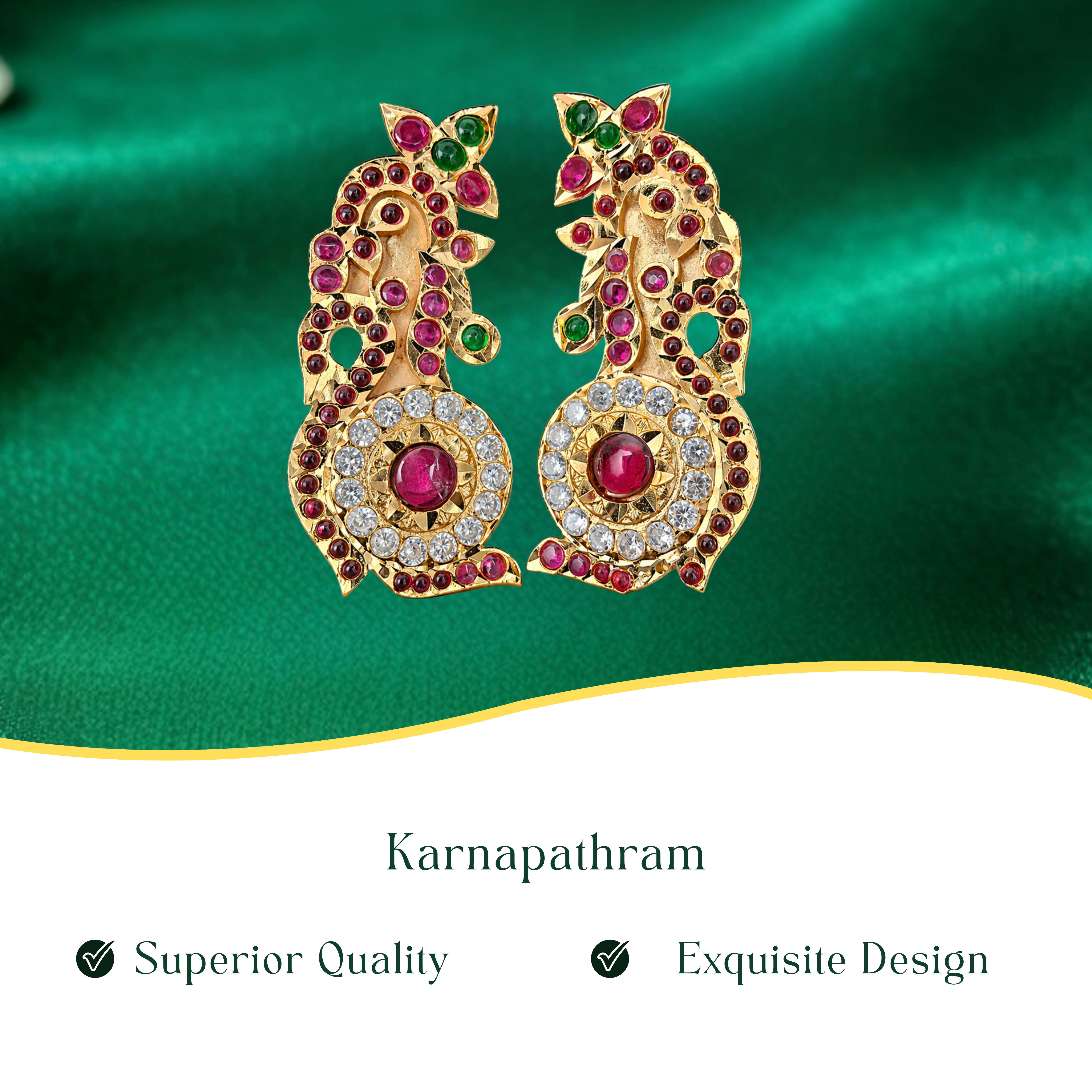 Karnapathram (Ear Ring) Parrot Design