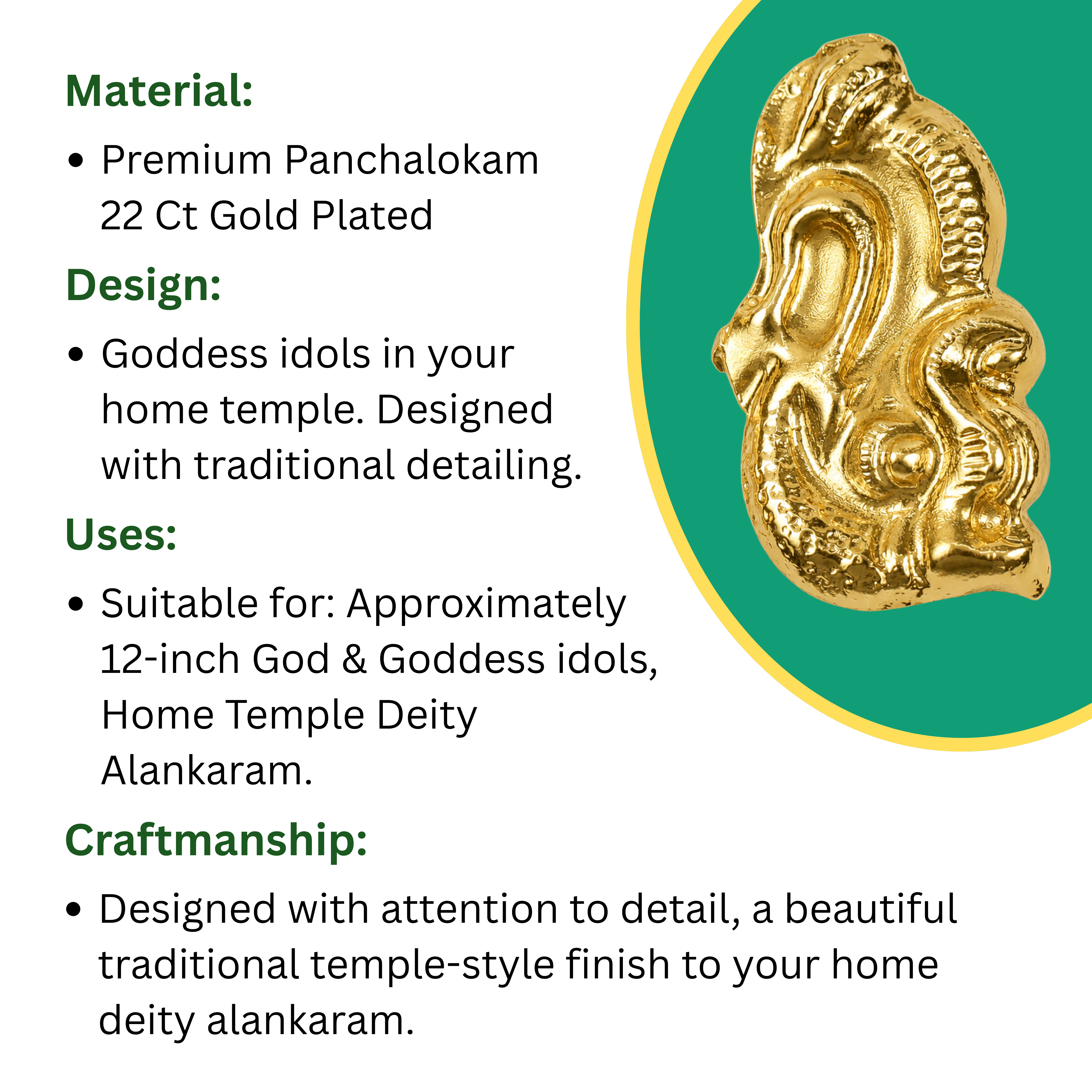Karnapathram – Earring Pair for Home Temple Deities