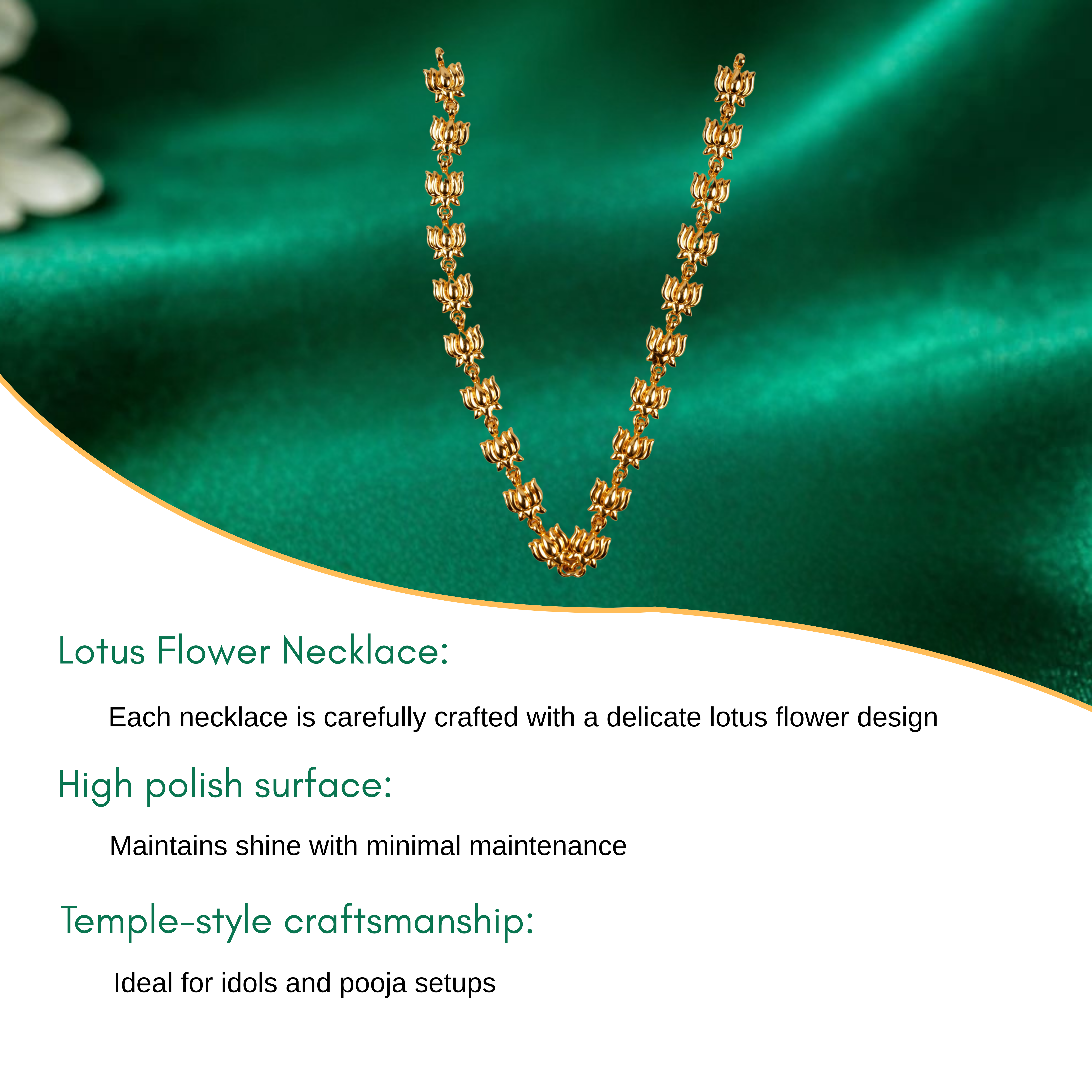 Lotus Flower Necklace For Home Temple Idols