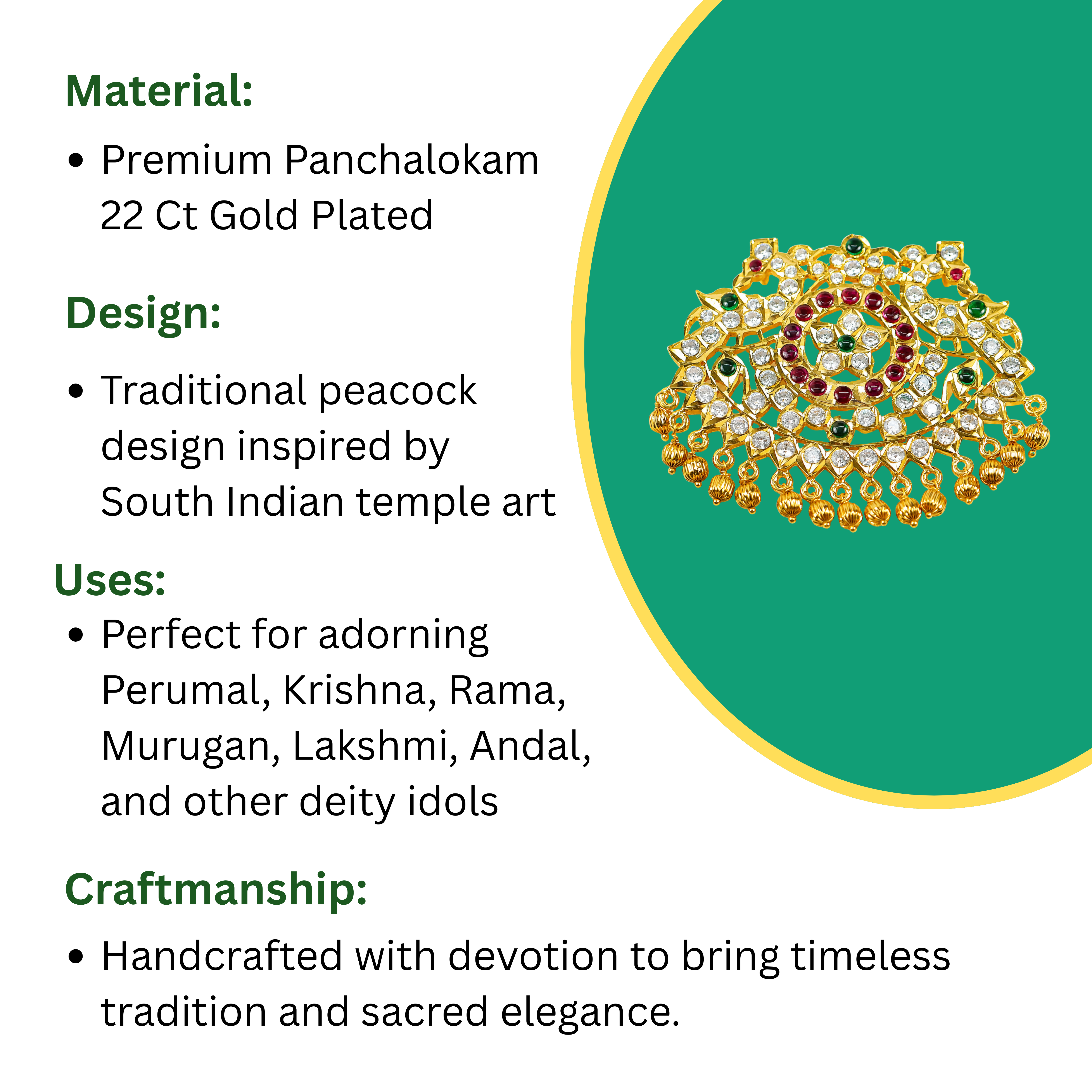 Mayil Pathakkam (Peacock Pendant)