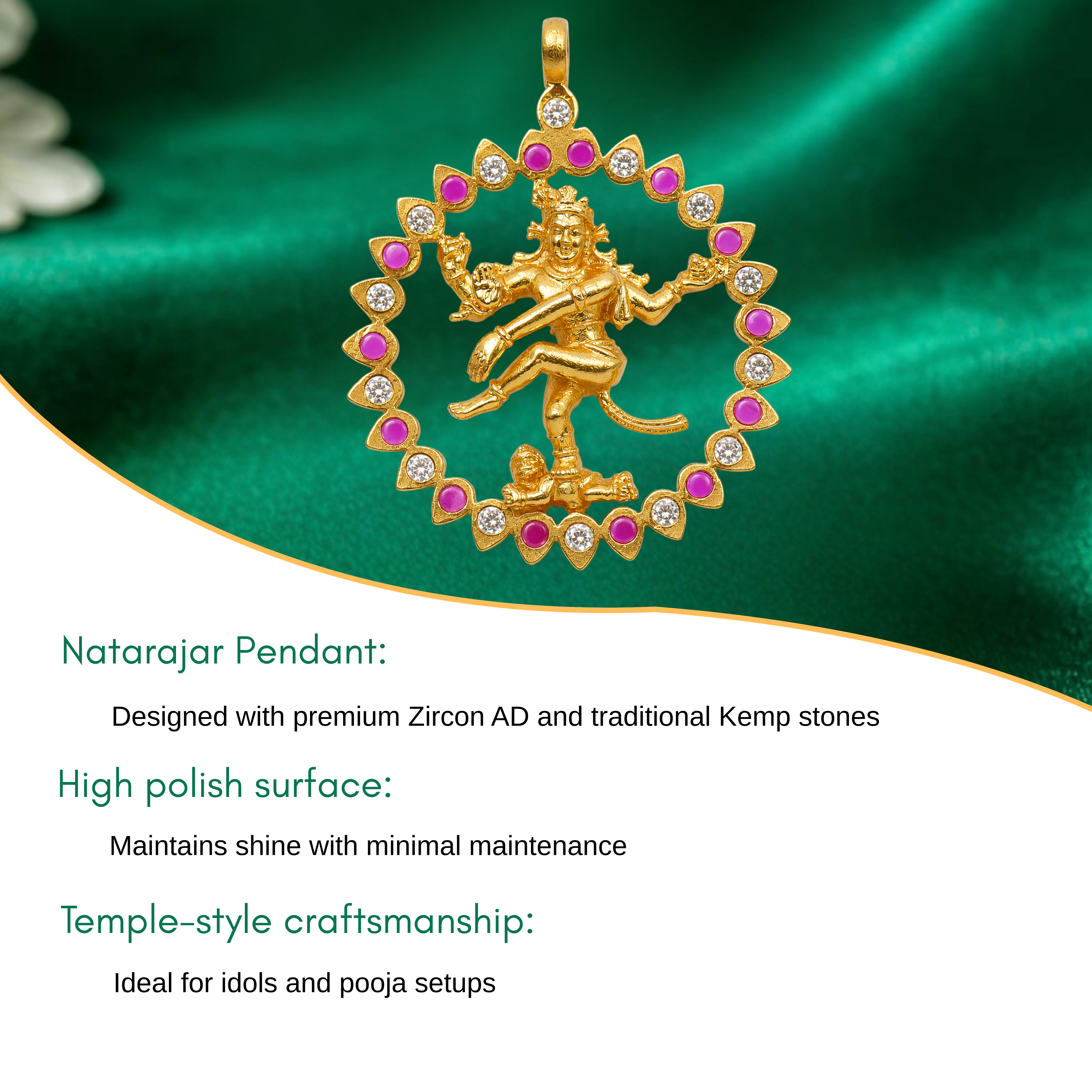 Natarajar Pendant – Panchalogam | Gold Plated