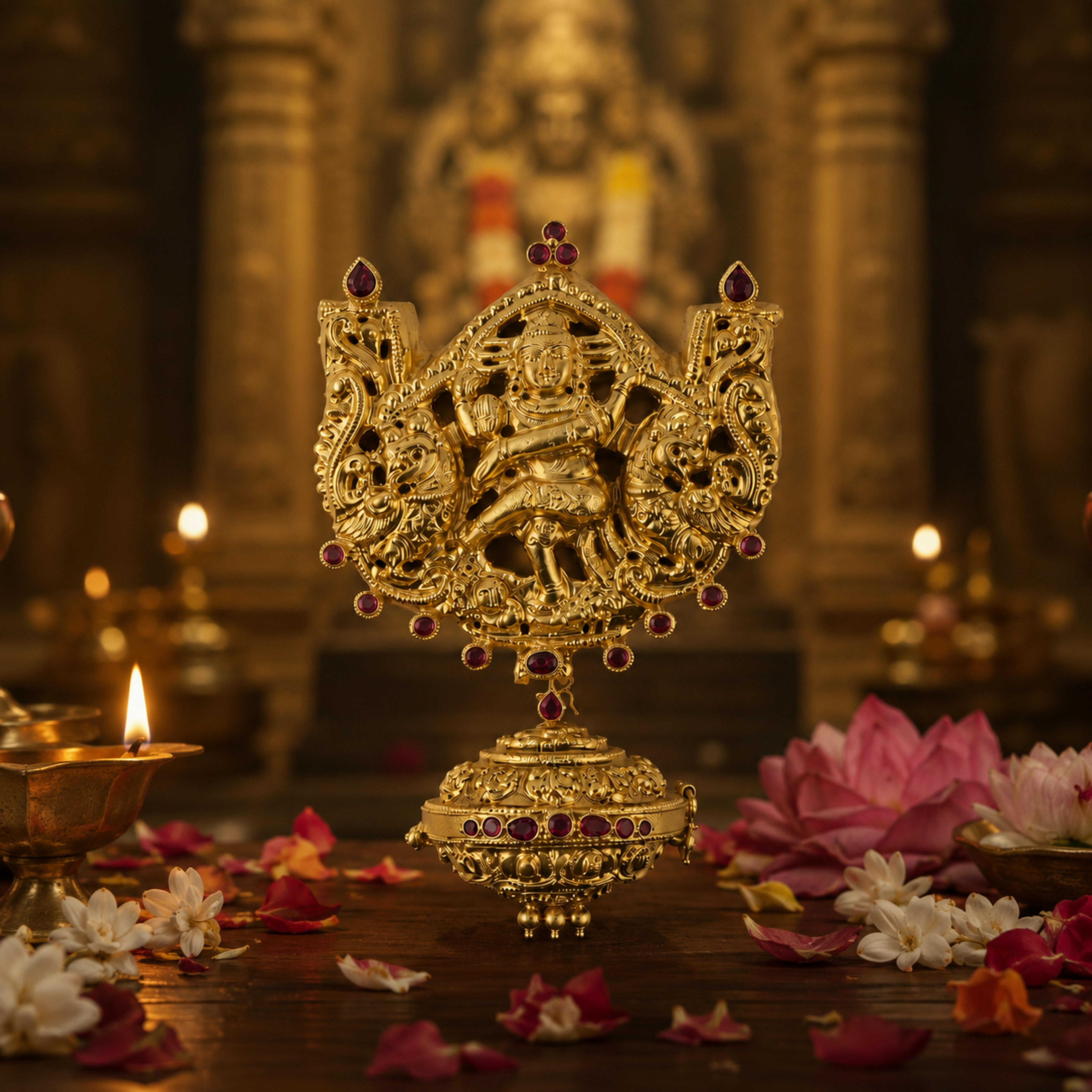 Natarajar Pendant With Magarakandi / Sivalingam Box