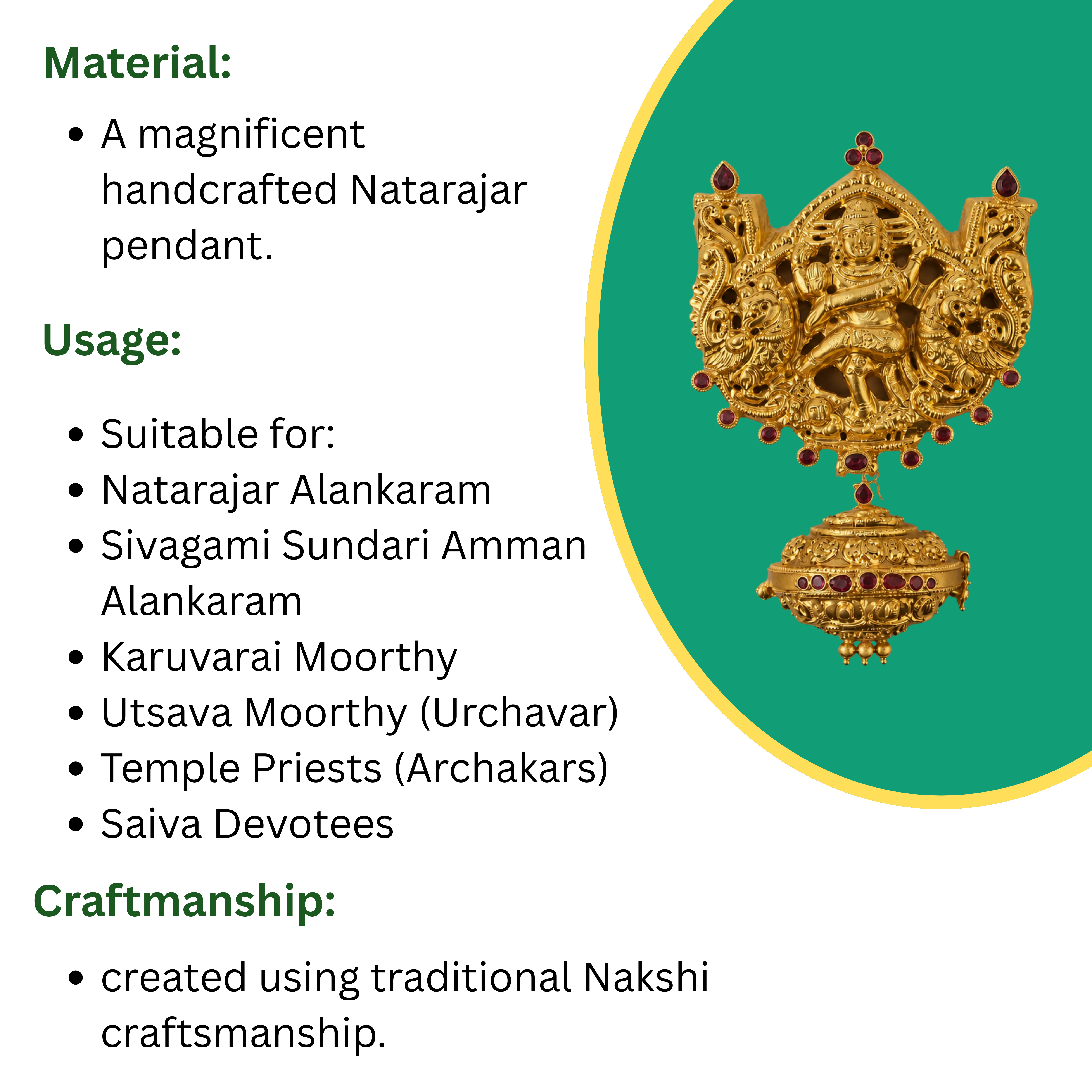 Natarajar Pendant With Magarakandi / Sivalingam Box