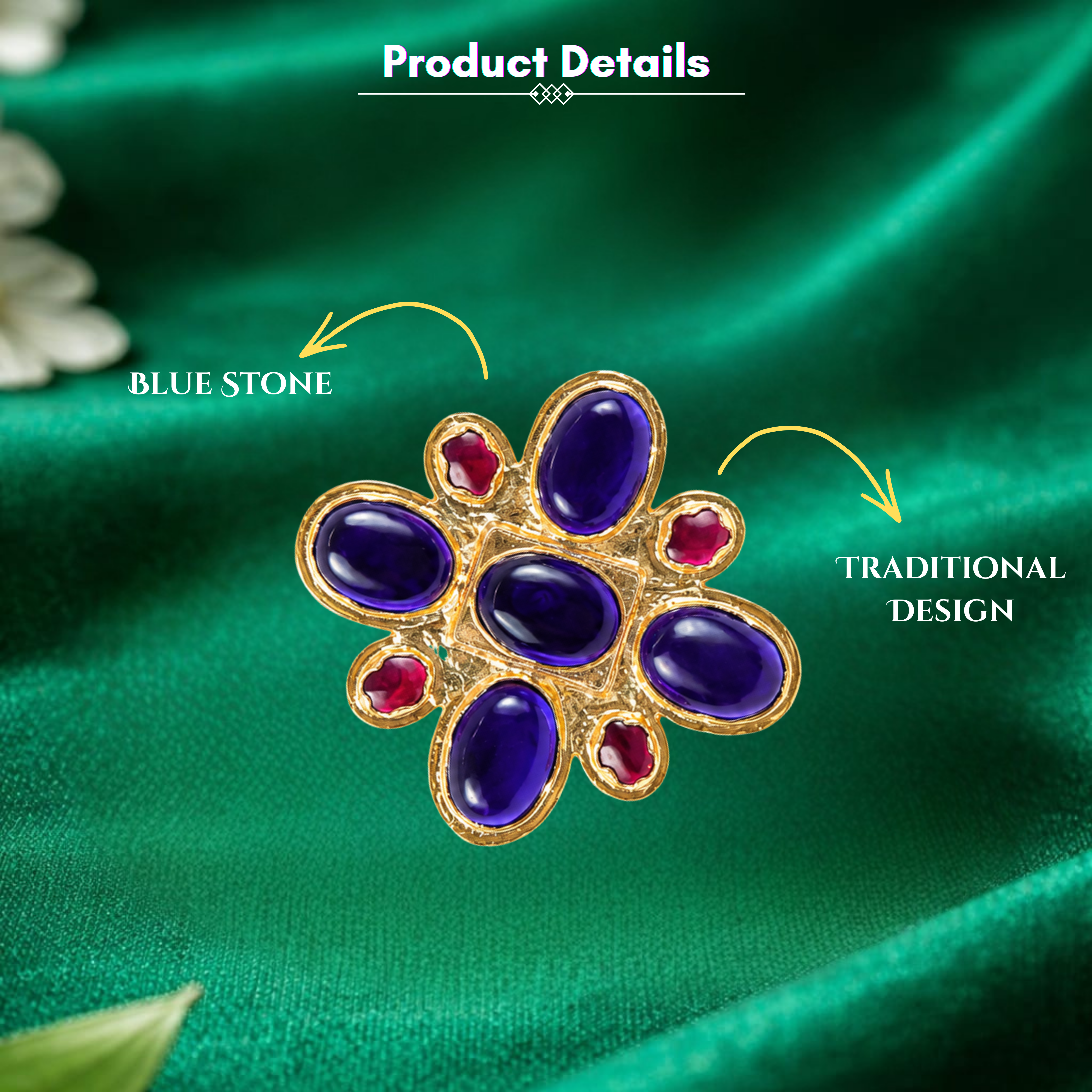Neela Nayakam/Blue Stone (Kousthubam Pendant)