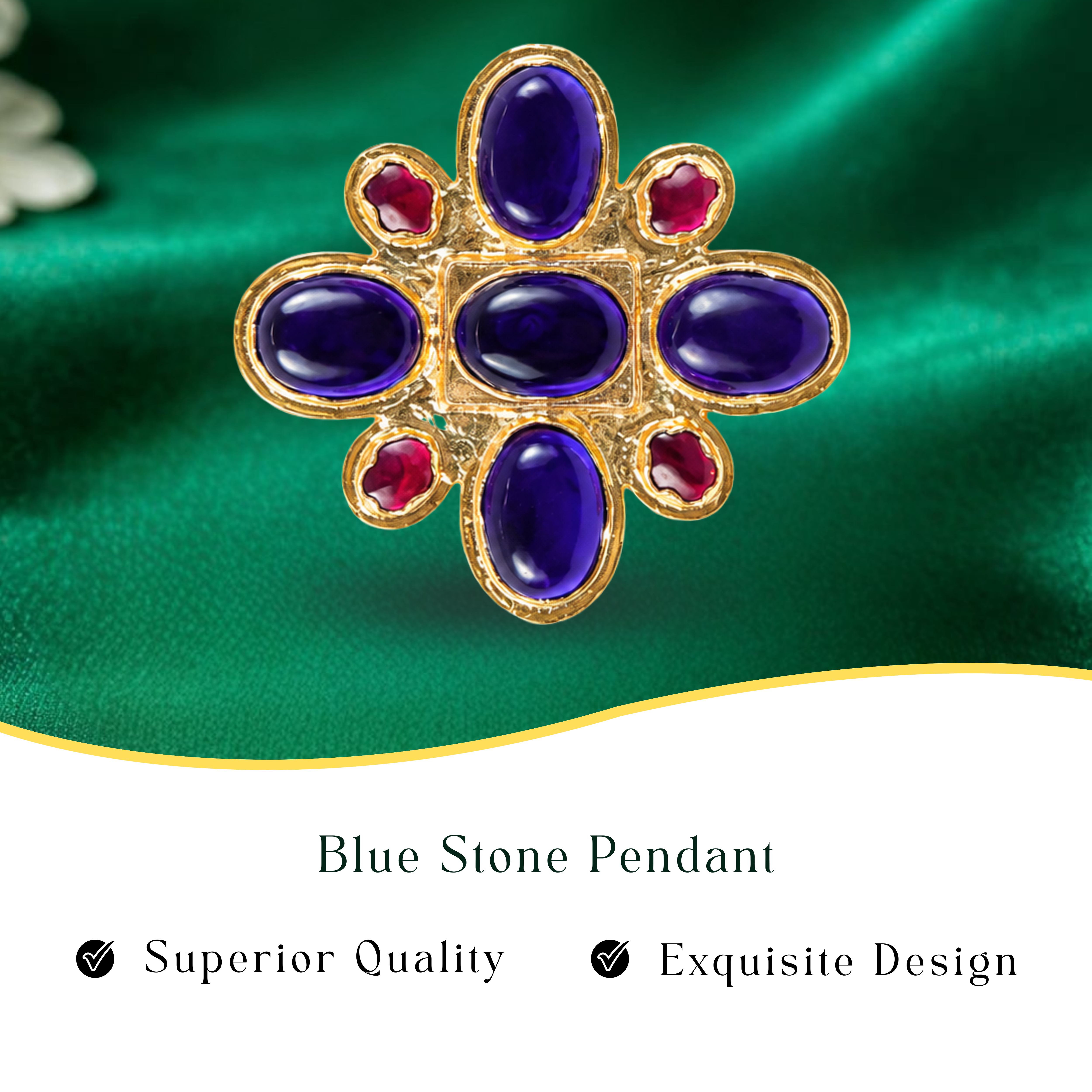 Neela Nayakam/Blue Stone (Kousthubam Pendant)