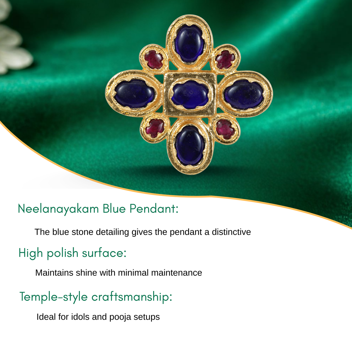 Neela Nayakam (Kousthubam) - Blue Pendant