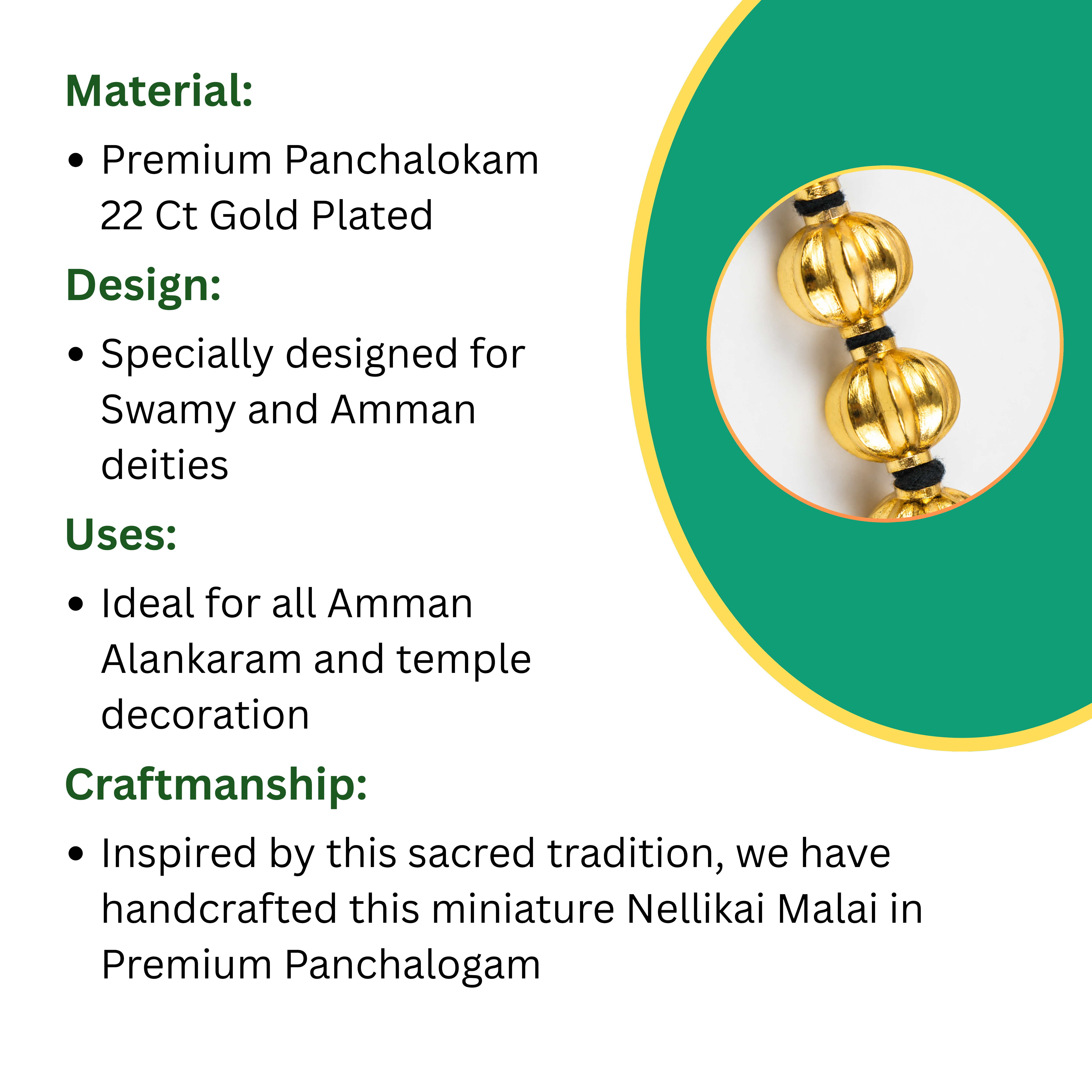 Nellikkai Maalai (Gooseberry Garland) For Swamy & Amman Deities