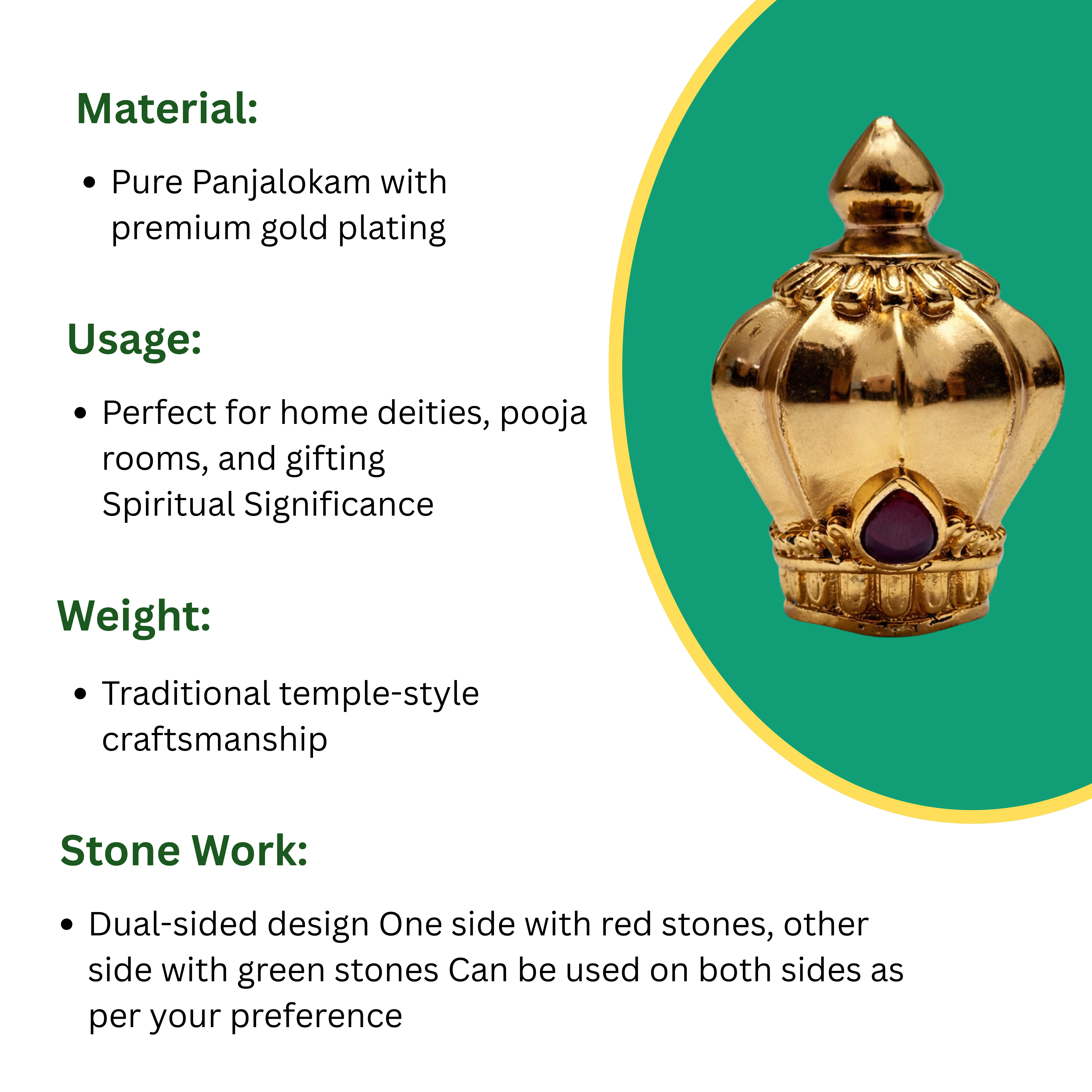 Oval Shape Divine Crown