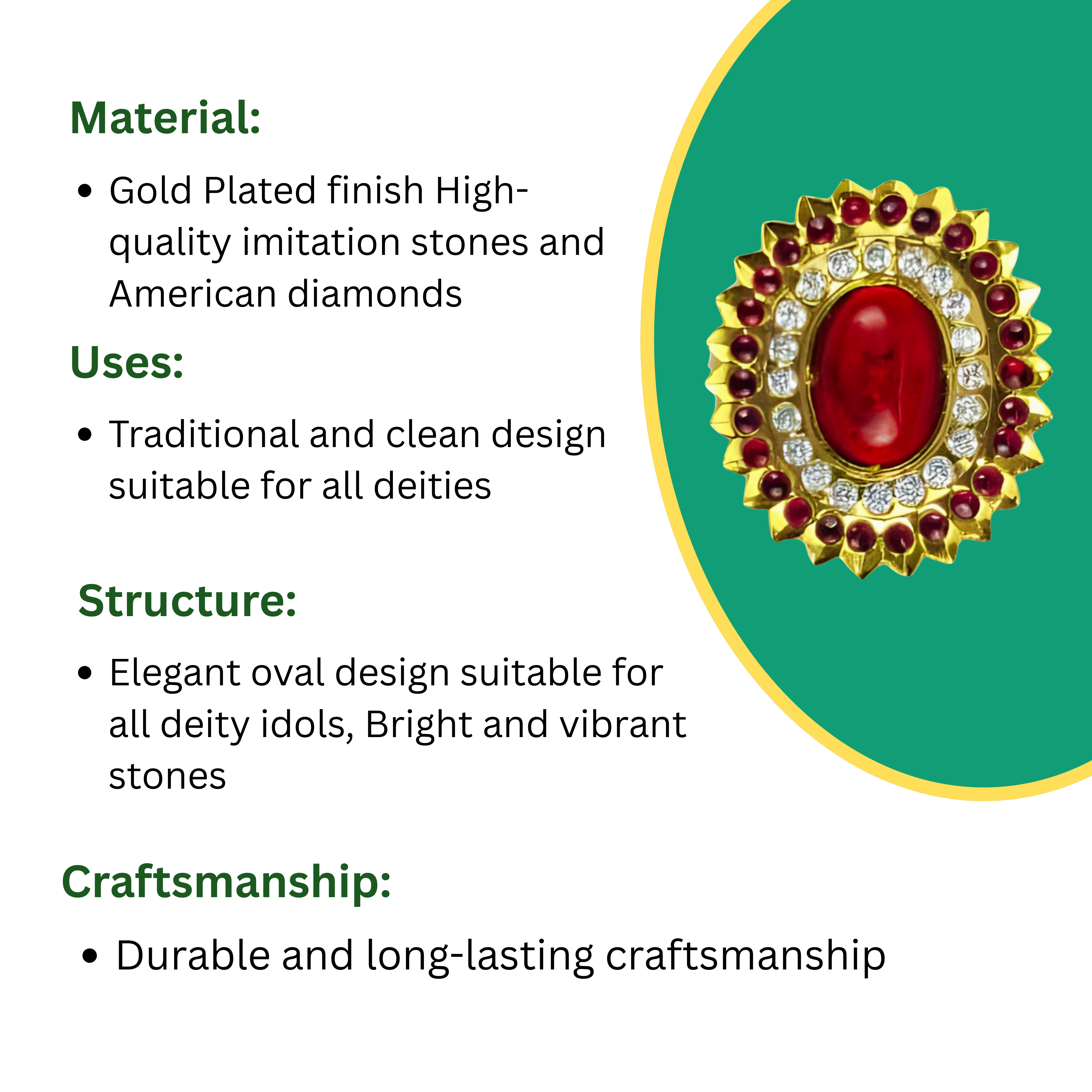Red Stone Ring (Oval Pendant)