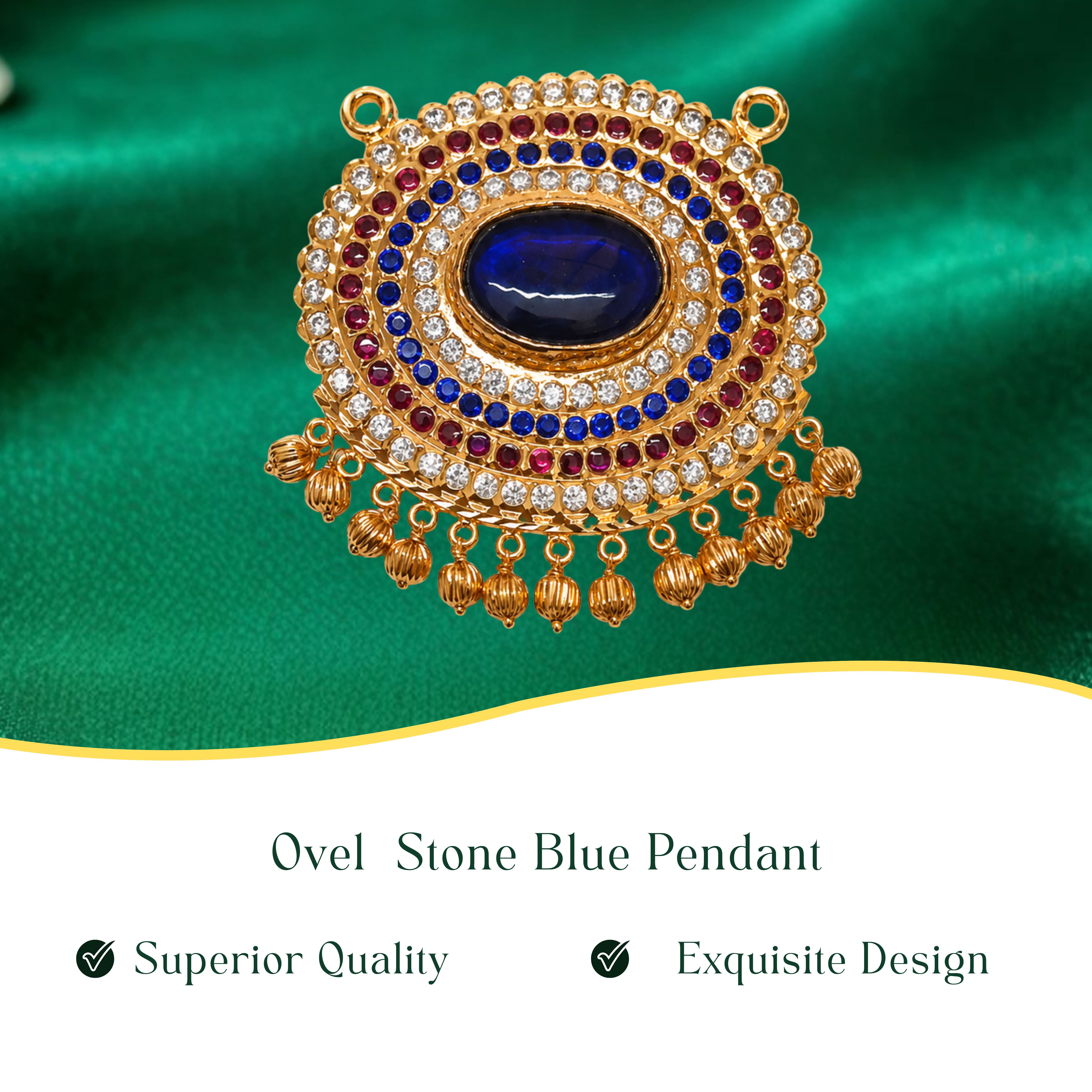 Oval Blue Stone Pendant