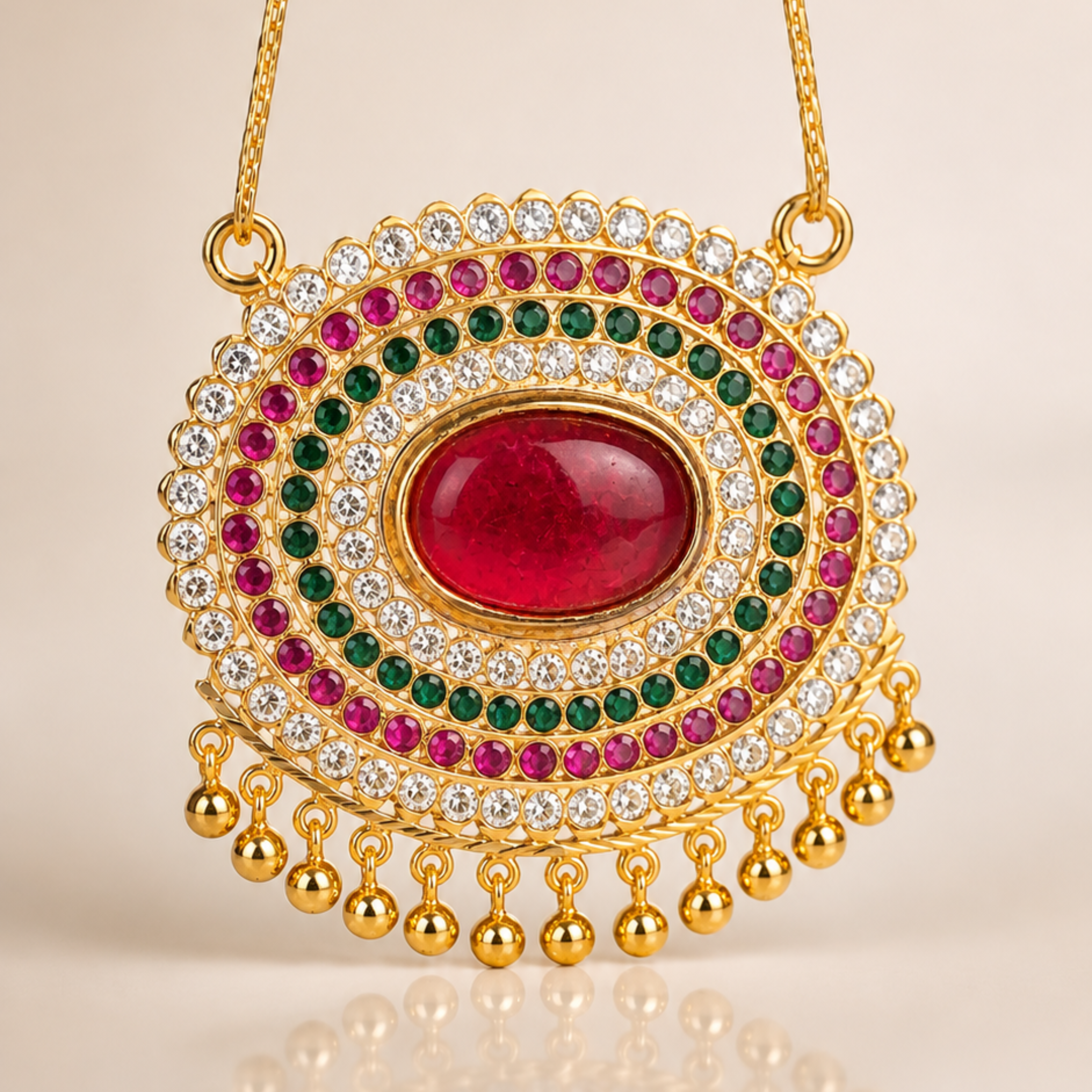Oval Red Stone Pendant