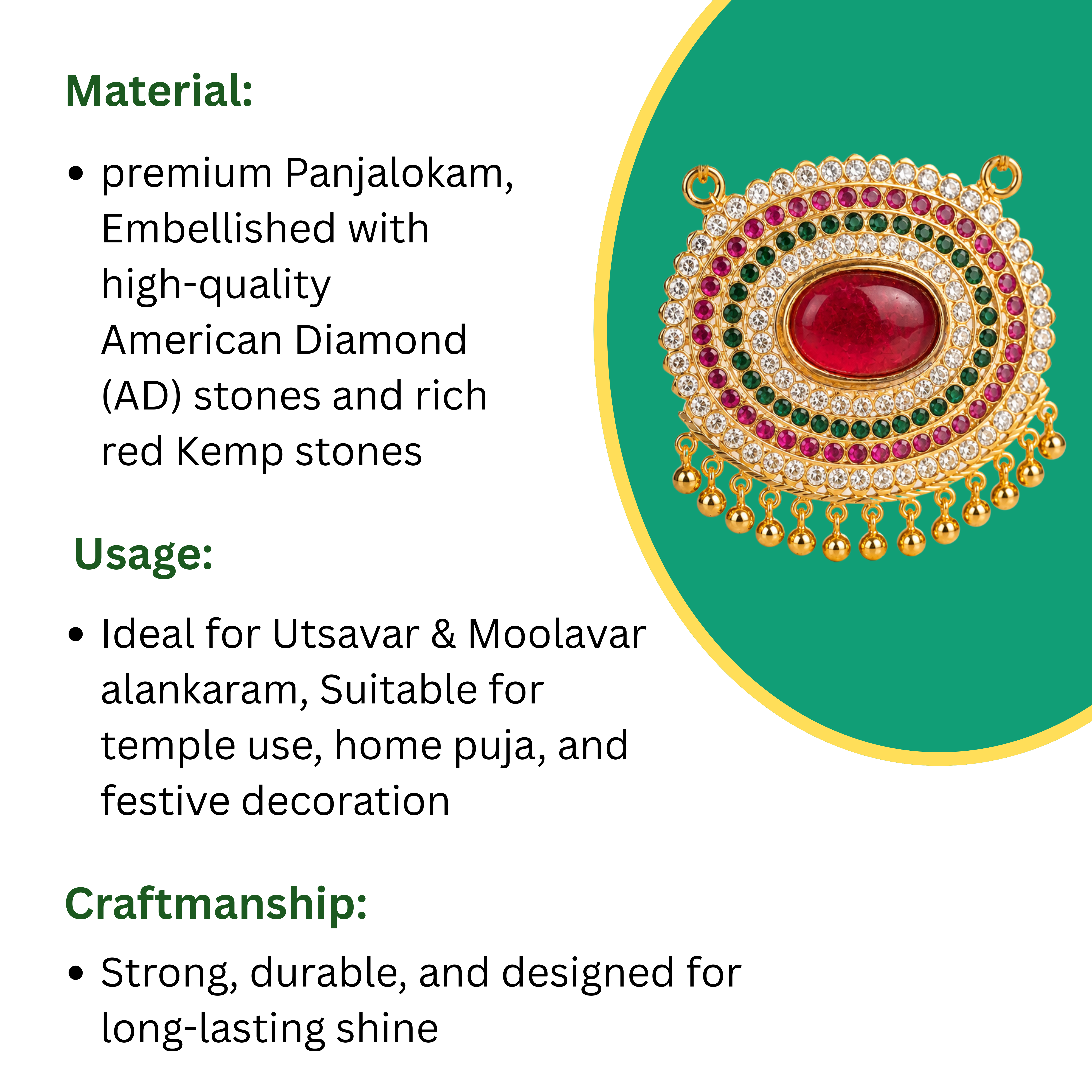 Oval Red Stone Pendant