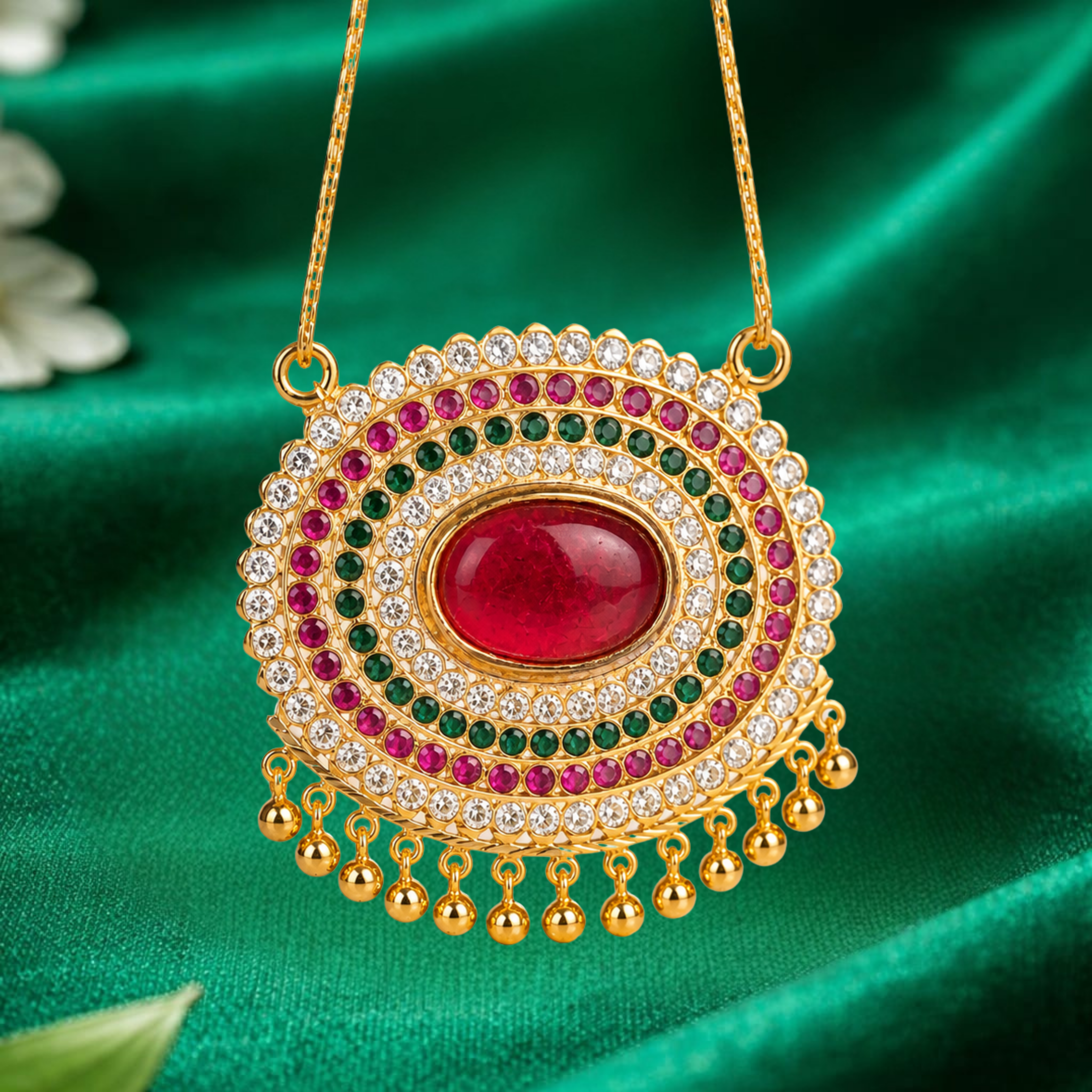 Oval Red Stone Pendant