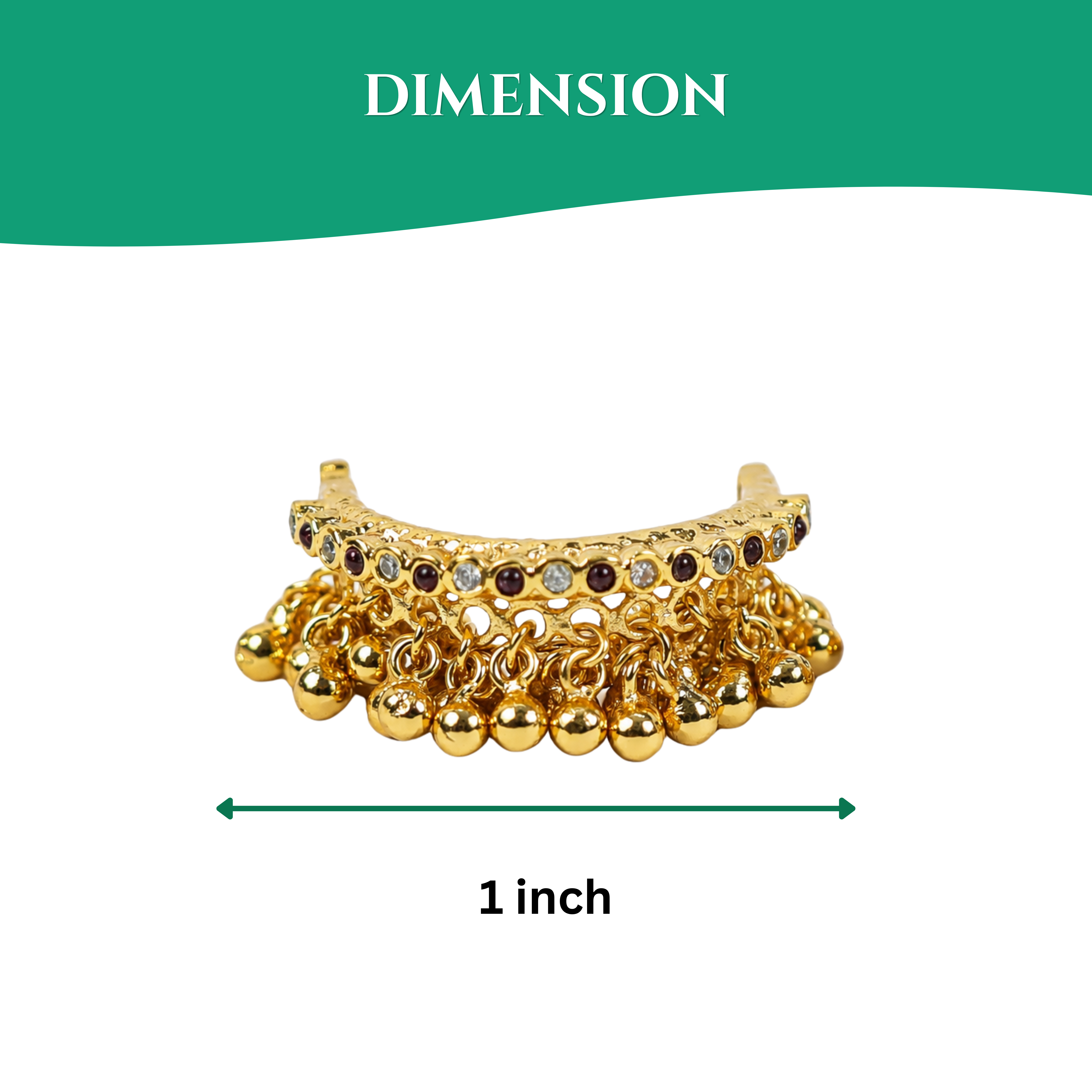 Panchalogam Gold Plated Anklet (Thandai) - Red Stone