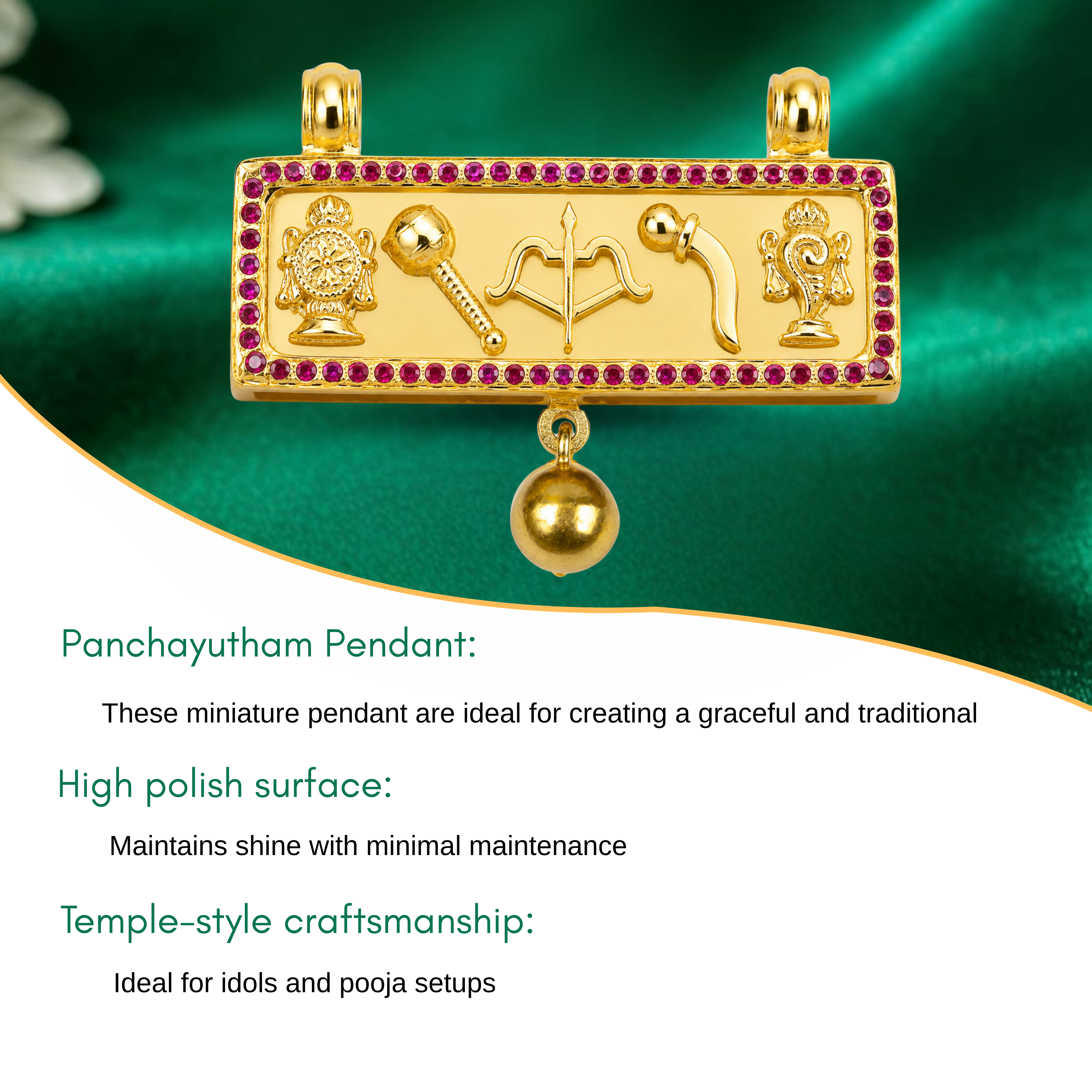 Panchayutham Pendant – Five Divine Weapons of Perumaal