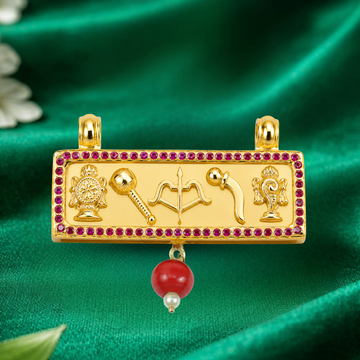 Panchayutham Pendant With Red Stone – Five Divine Weapons of Perumal