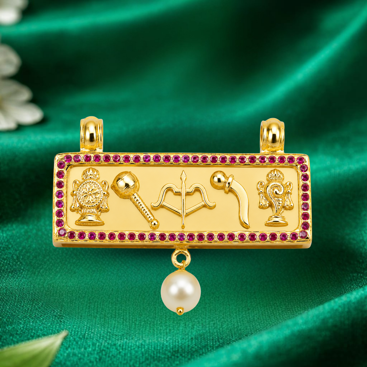Panchayutham Pendant With White Stone – Five Divine Weapons of Perumal