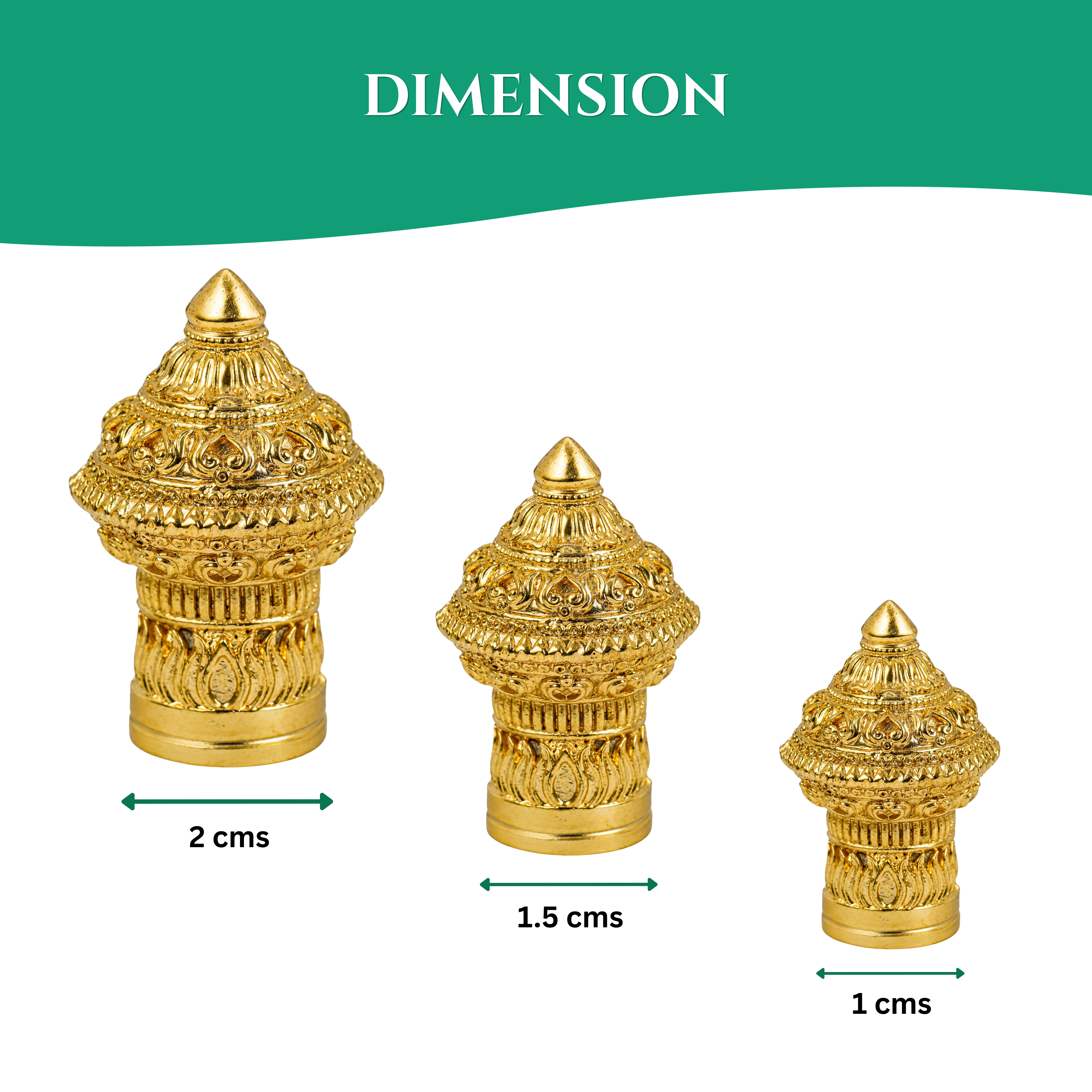 Pandiyan Kondai Crown Set For Home Temple & Deities (3 Crowns)