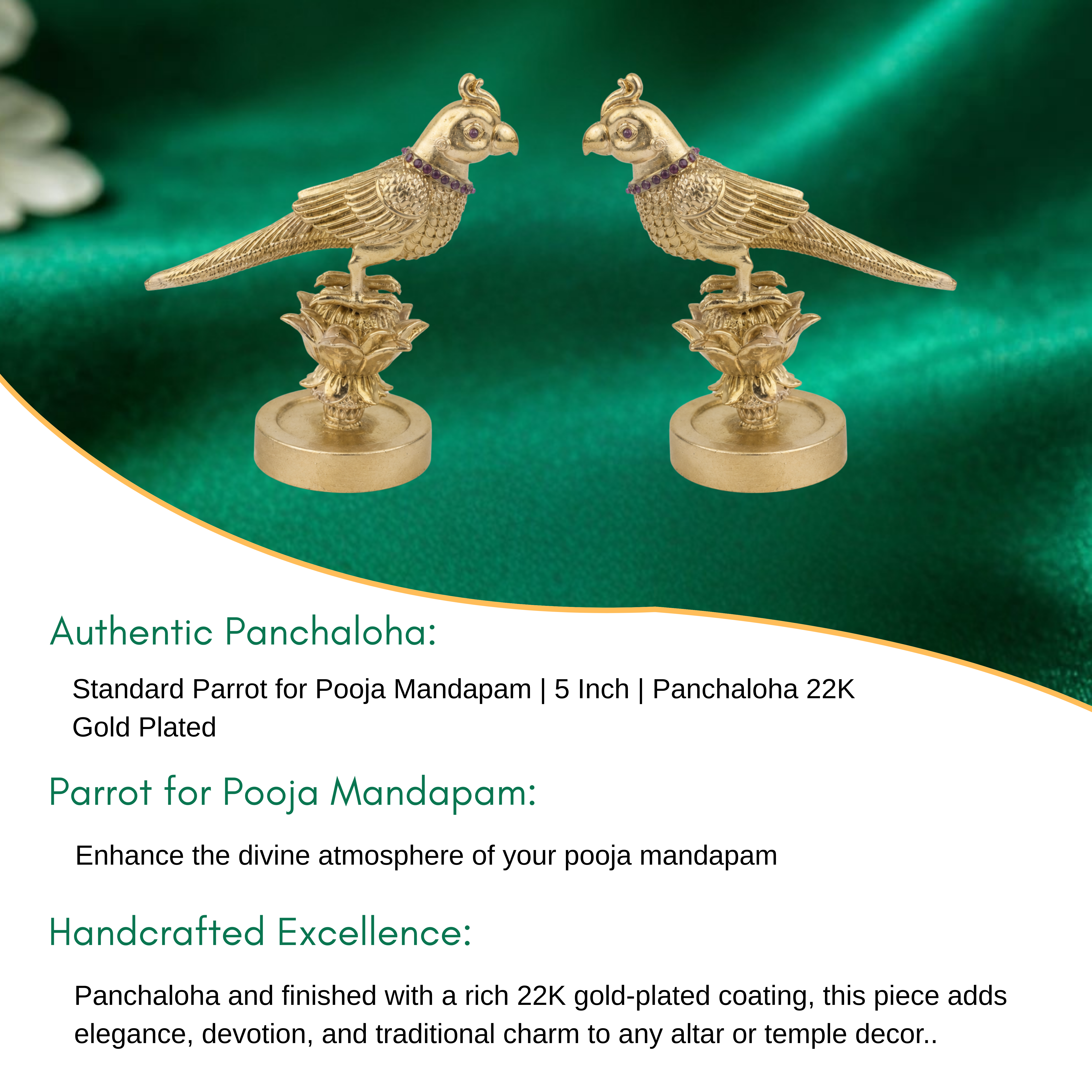 Standard Set Of Parrots For Pooja Mandapam