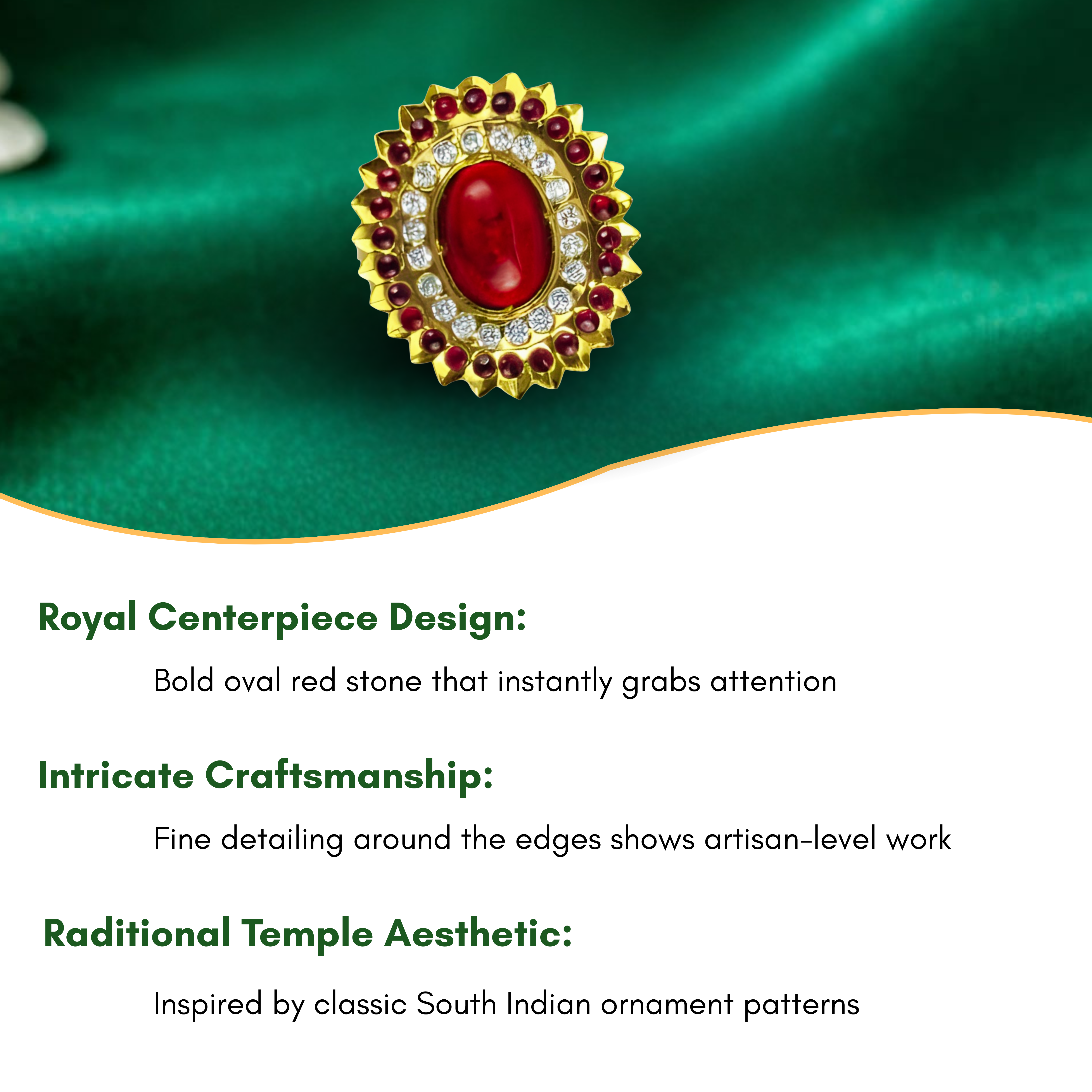 Red Stone Ring (Oval Pendant)