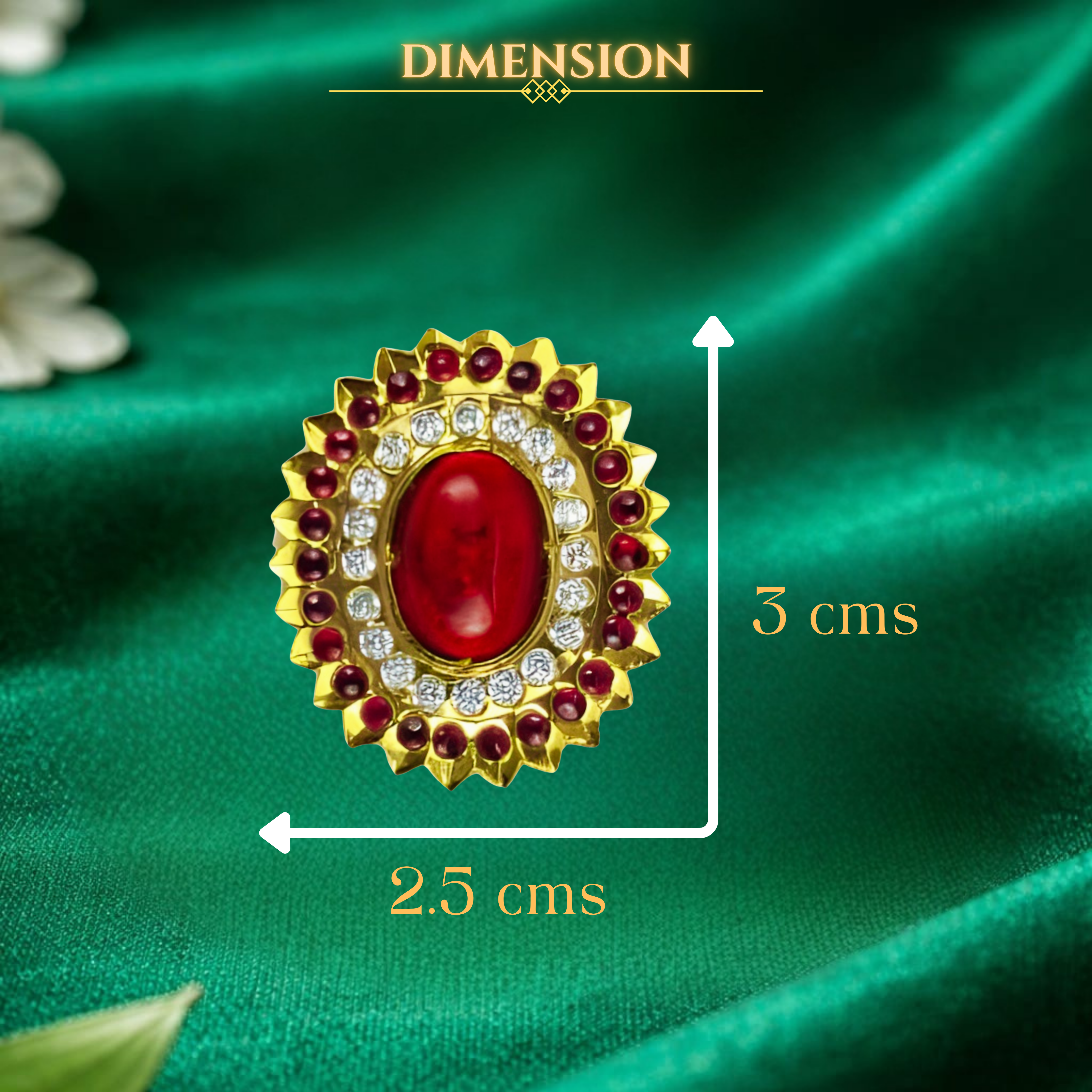 Red Stone Ring (Oval Pendant)
