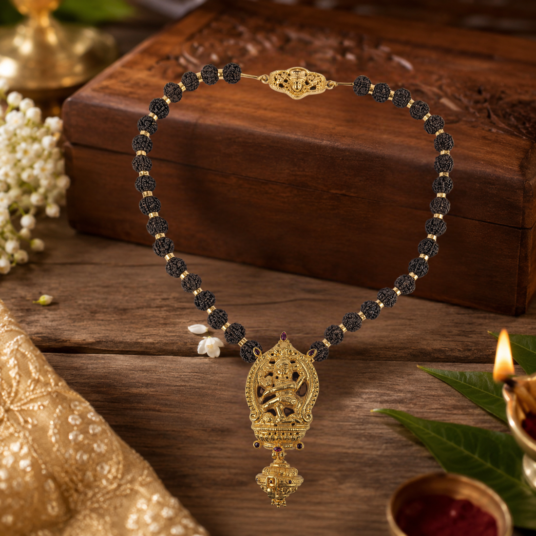 Rudhraksha Natarajar Dual-Pendant Maalai