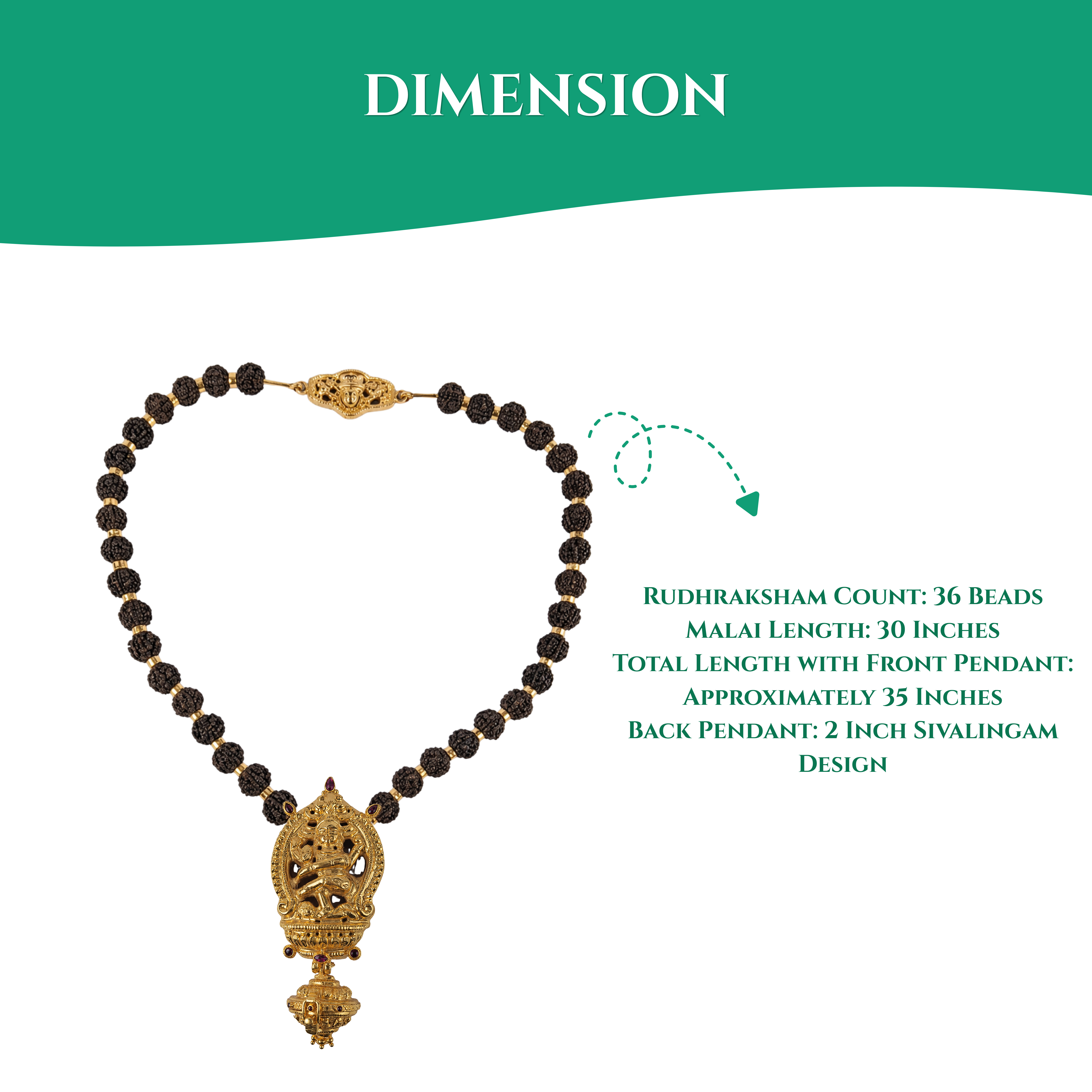 Rudhraksha Natarajar Dual-Pendant Maalai