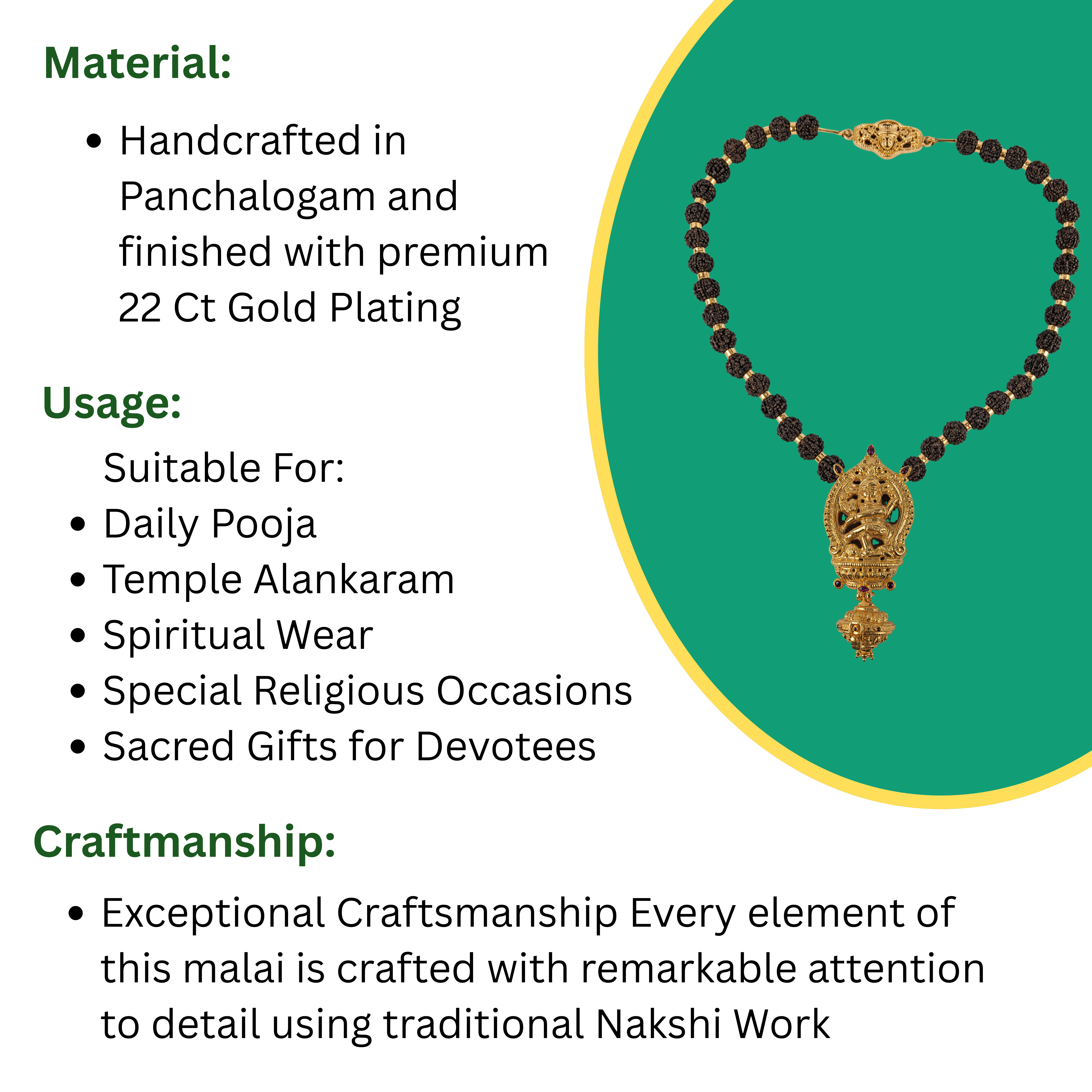 Rudhraksha Natarajar Dual-Pendant Maalai