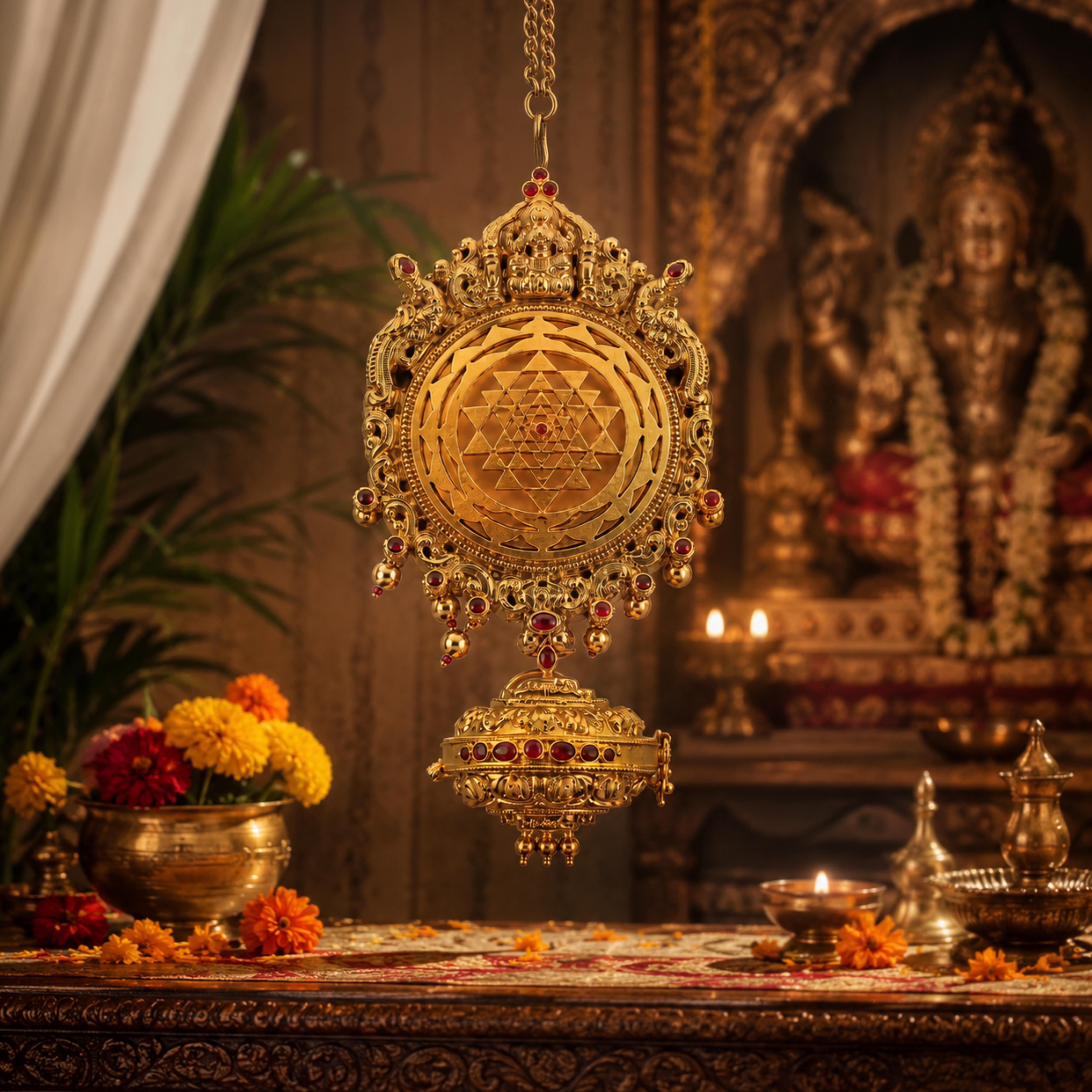 Sri Chakra Dollar With Magarakandi Box