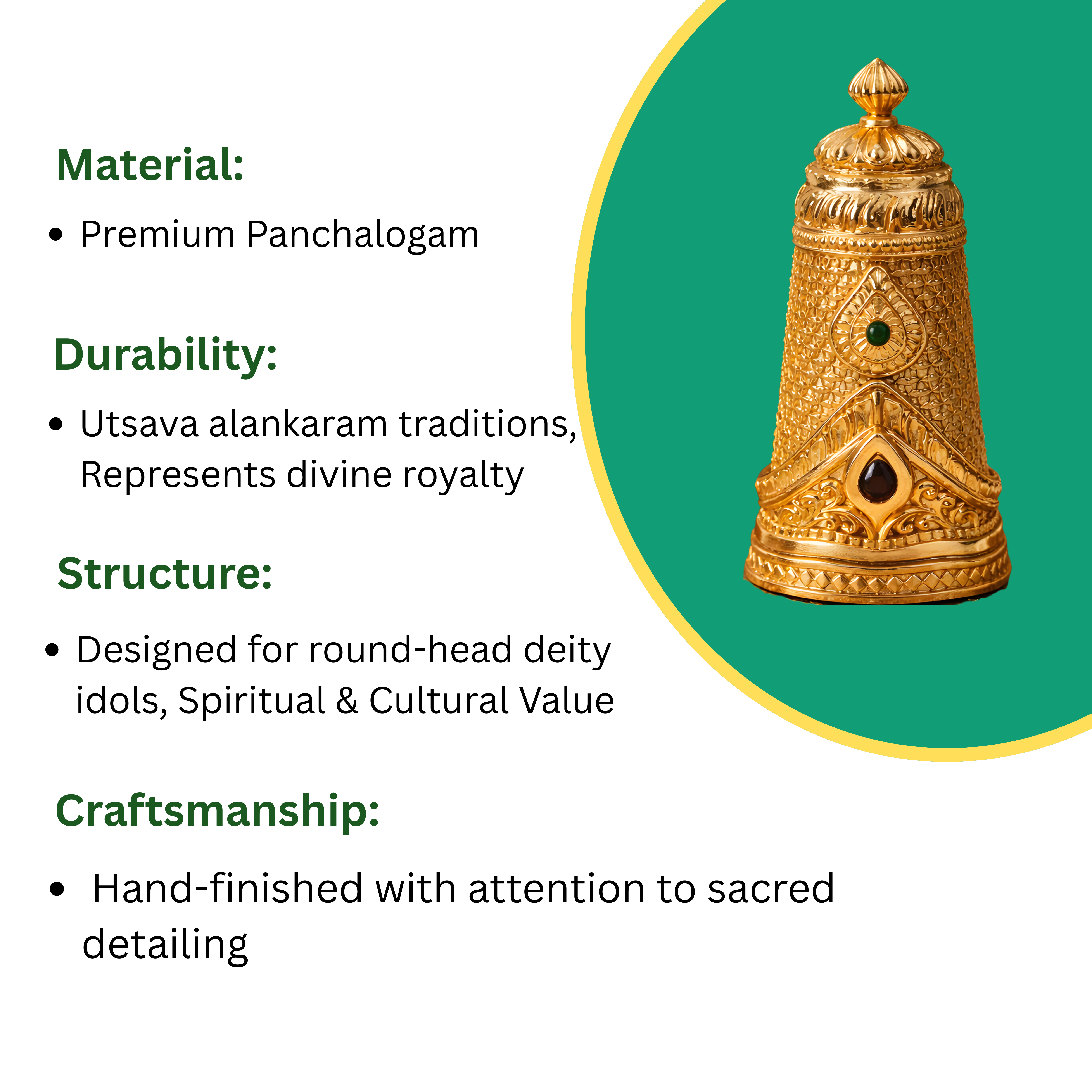 Sri Ranganathar (Vishnu) Crown/Greedam