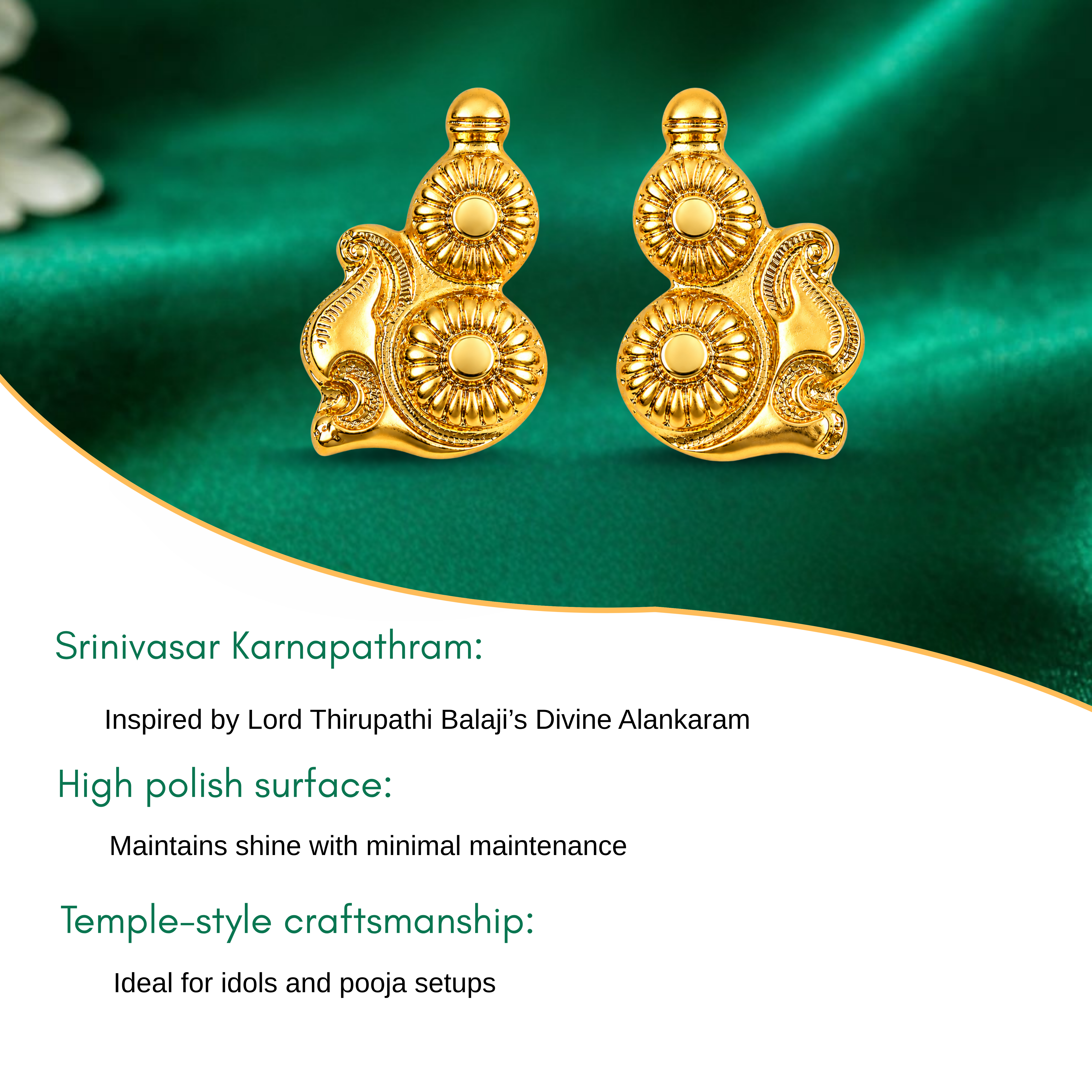 Srinivasar Karnapathram (Pair) – Thirupathi Perumal Earrings