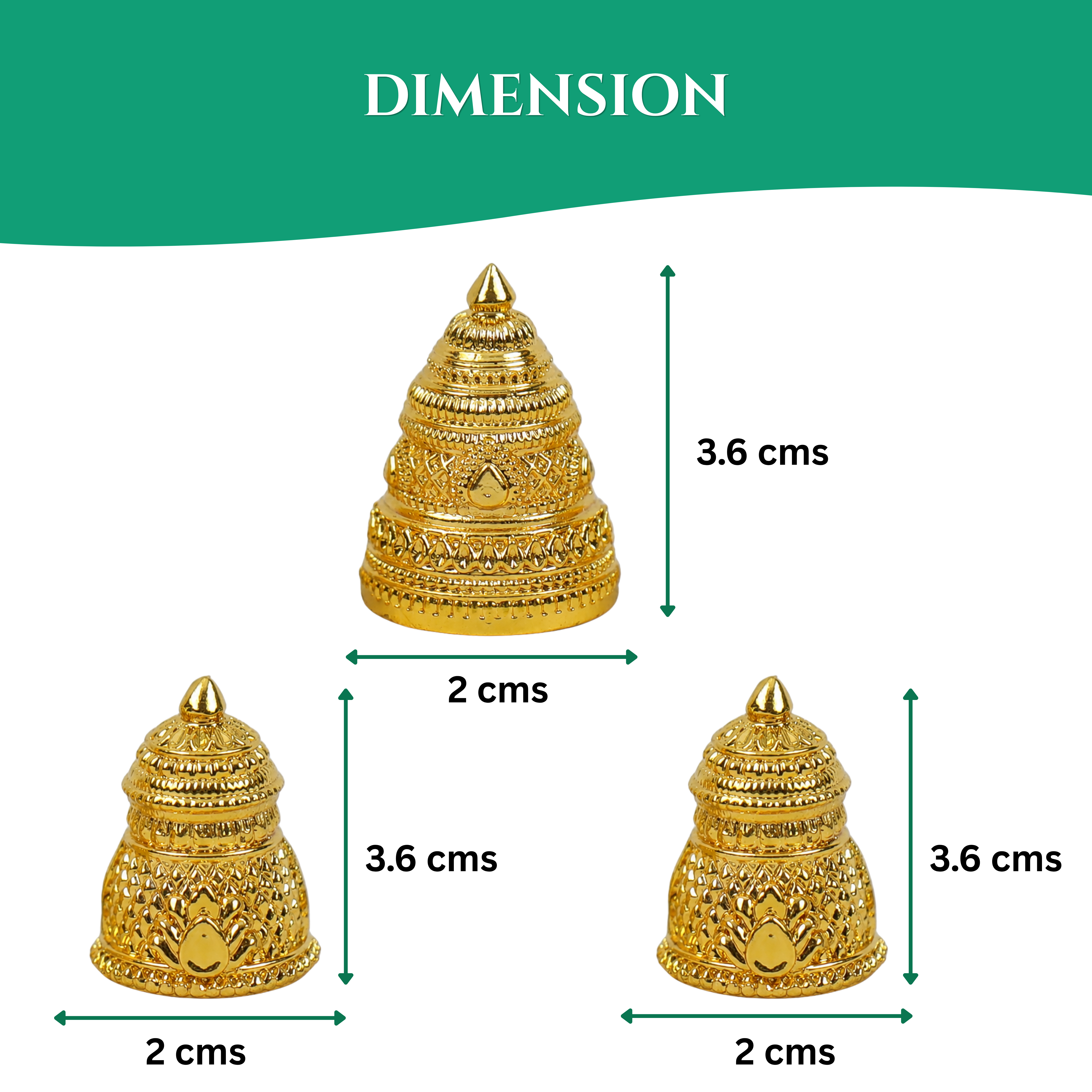 Starlit Crowns (Set Of 3) – Miniature Crowns for Home Temple Deities