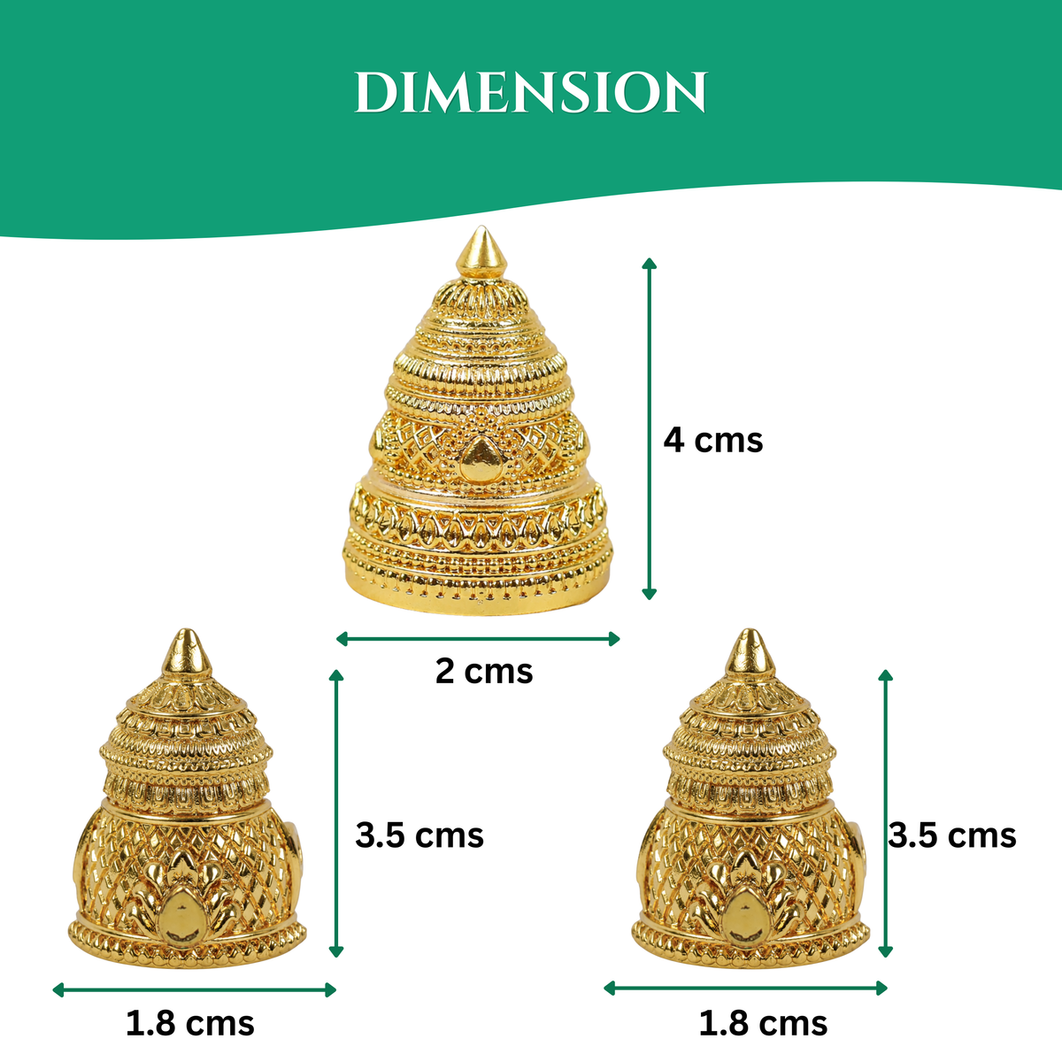 Starlit Crowns (Set Of 3) – Miniature Crowns for Home Temple Deities